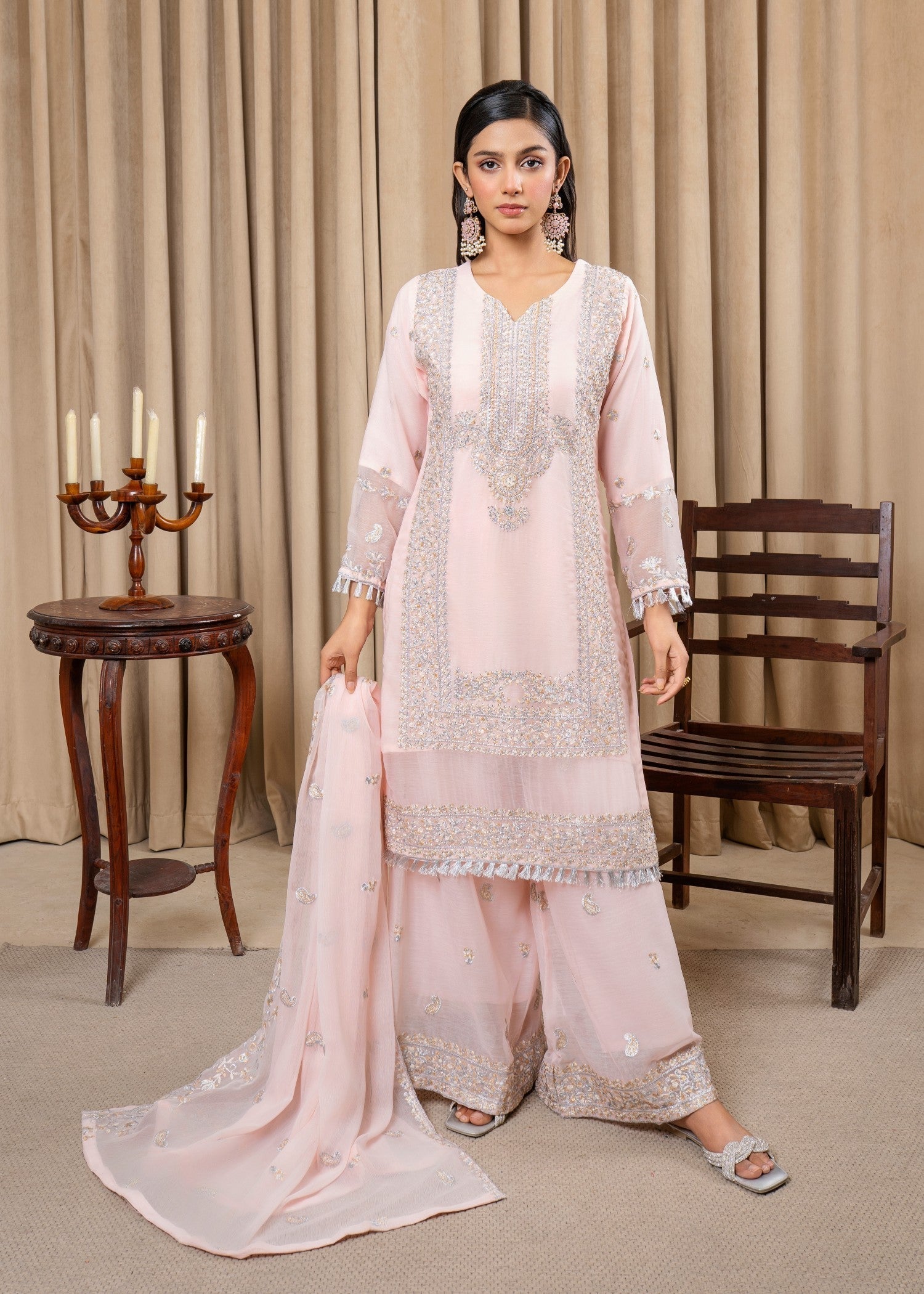 Four Season Boutique DILRUBA CHIFFON PINK Women 3pcs