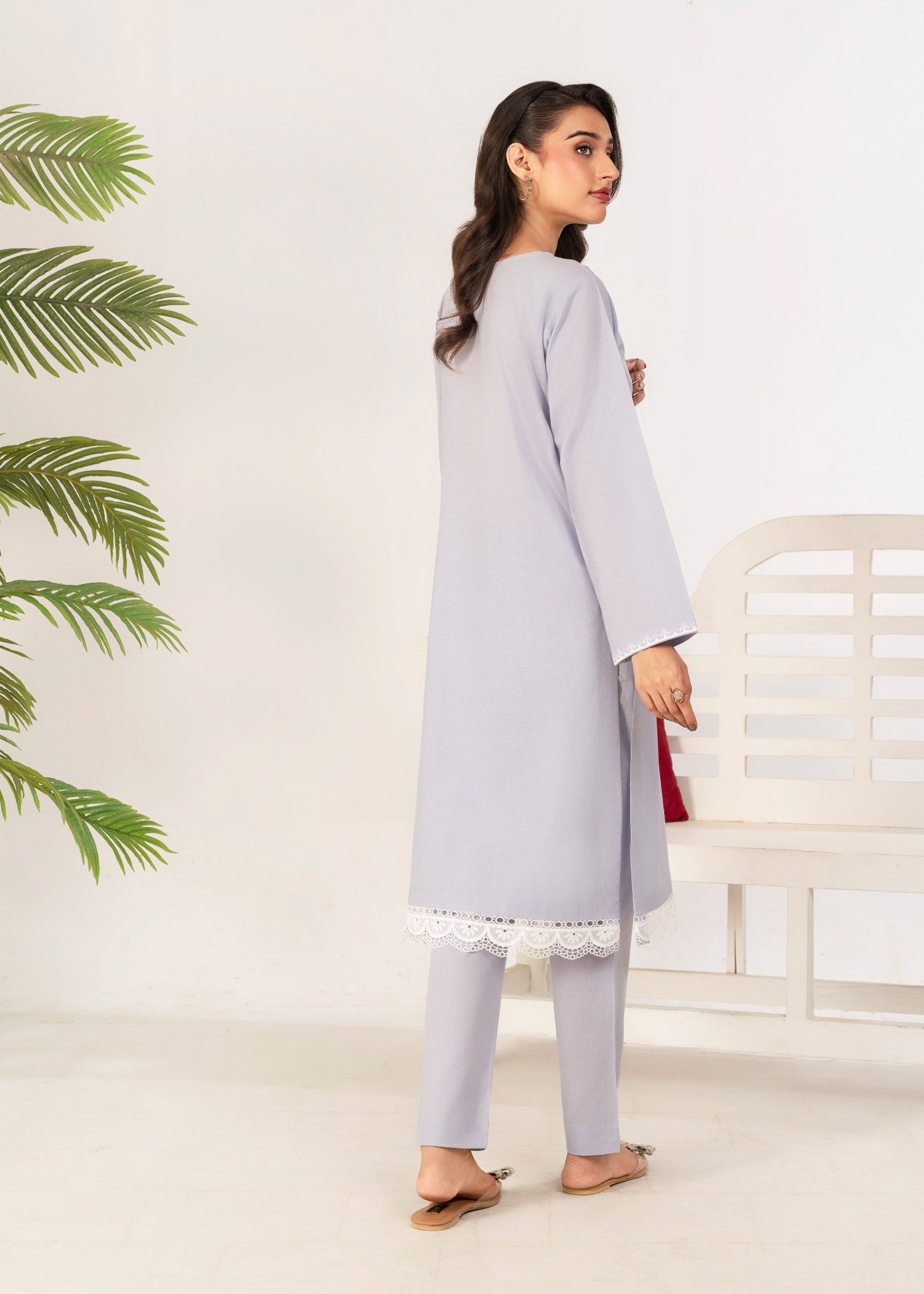 Ahlam By Safa Textile Embroidery Suit (light purple) Women 2pcs