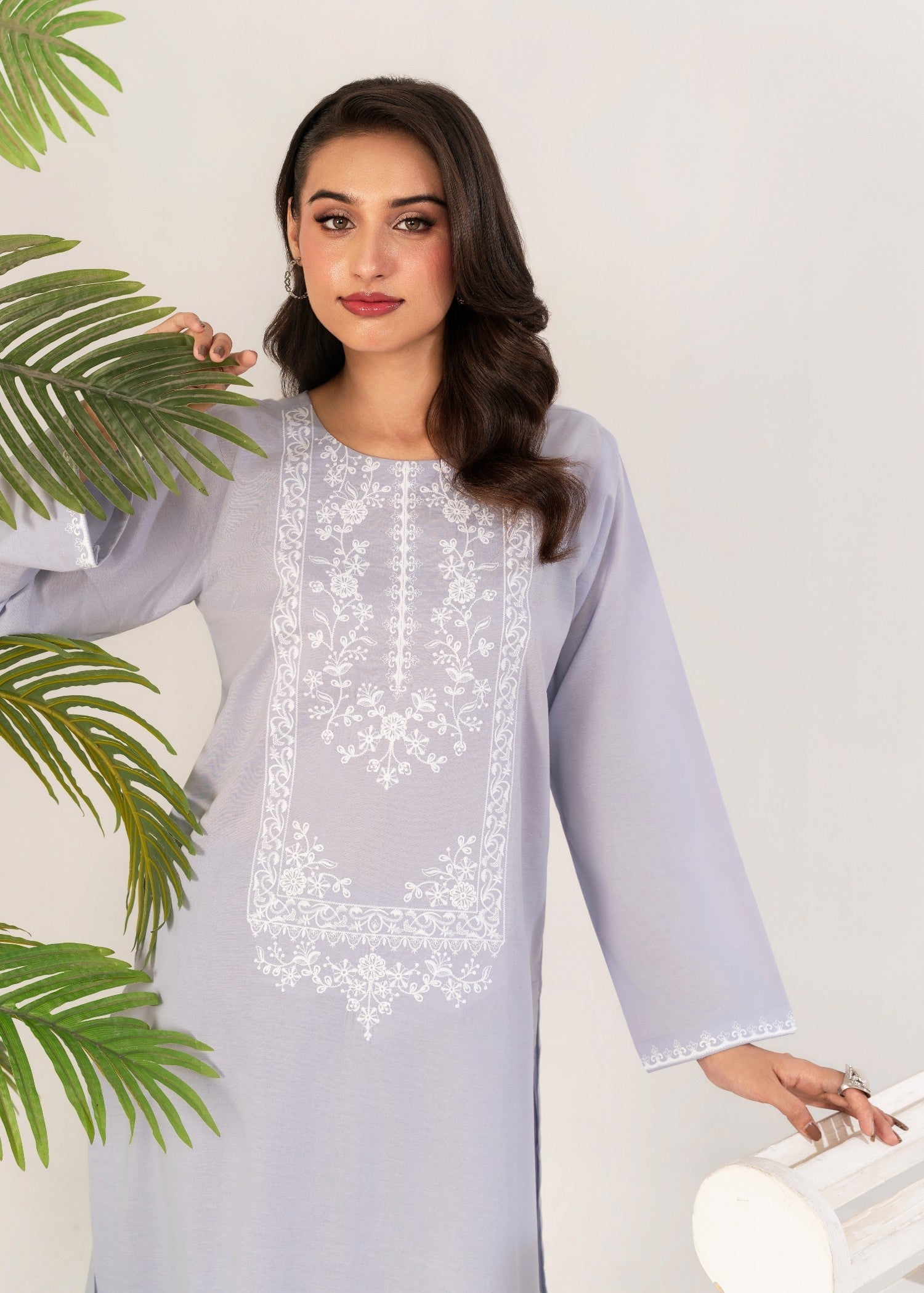 Ahlam By Safa Textile Embroidery Suit (light purple) Women 2pcs