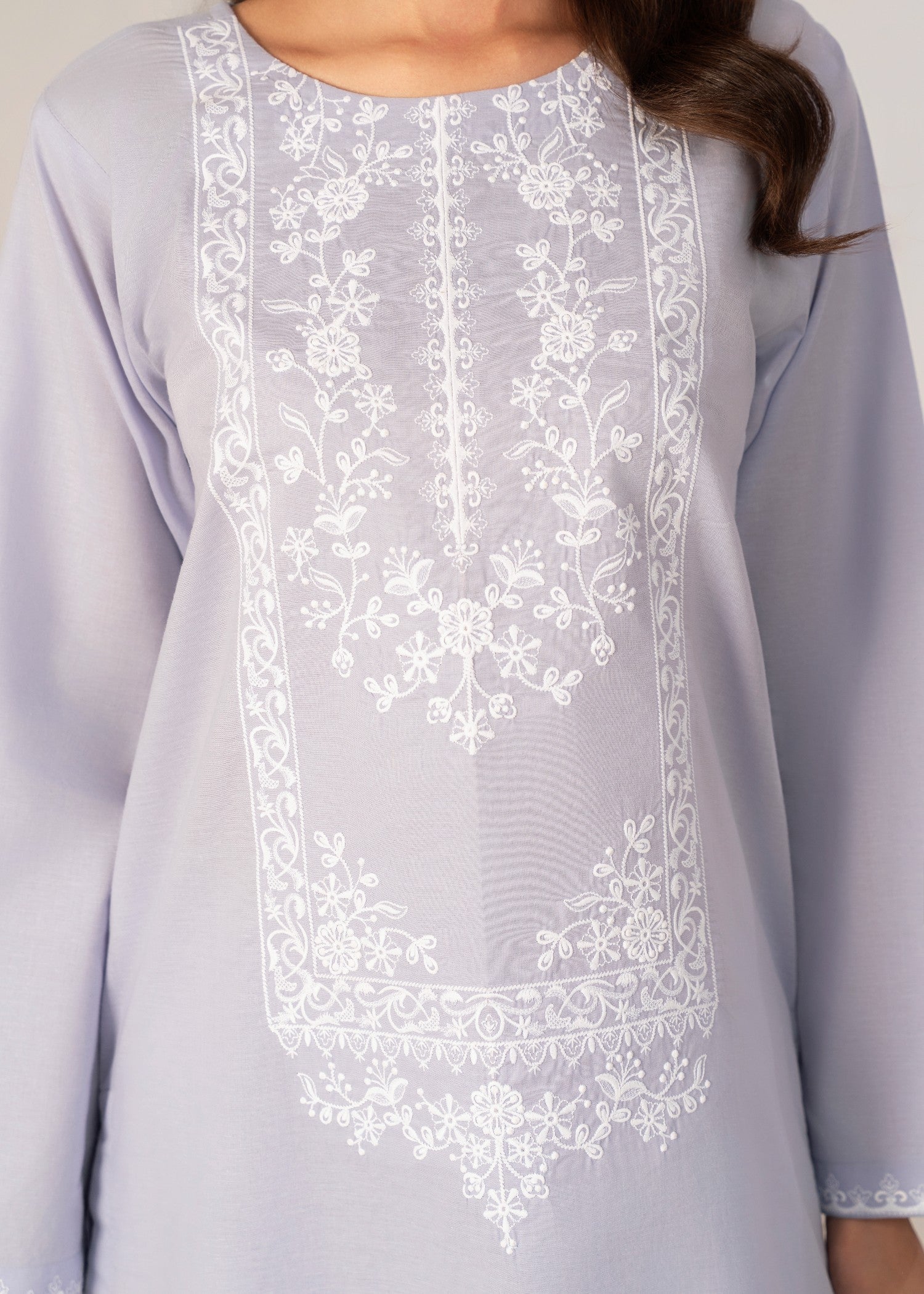 Ahlam By Safa Textile Embroidery Suit (light purple) Women 2pcs