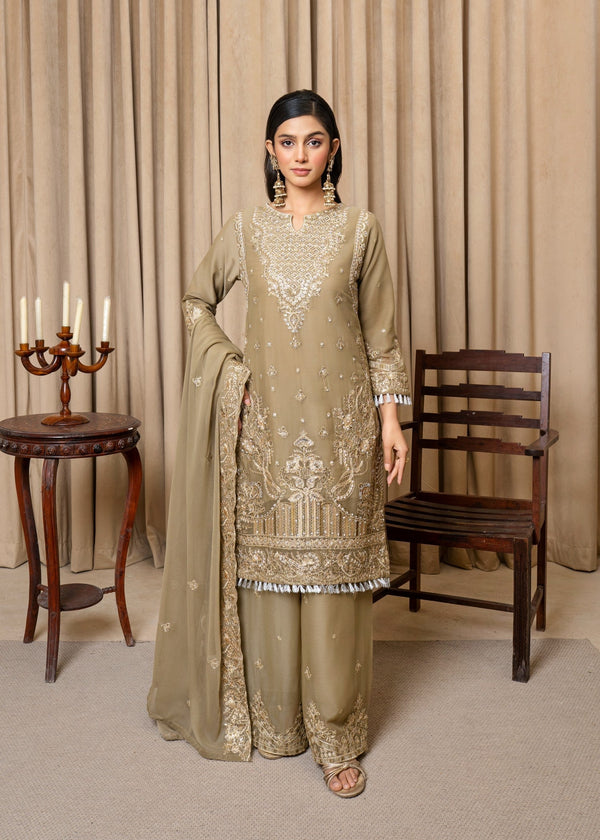 Four Season Boutique ESHAL CHIFFON OLIVE BROWN Women 3pcs