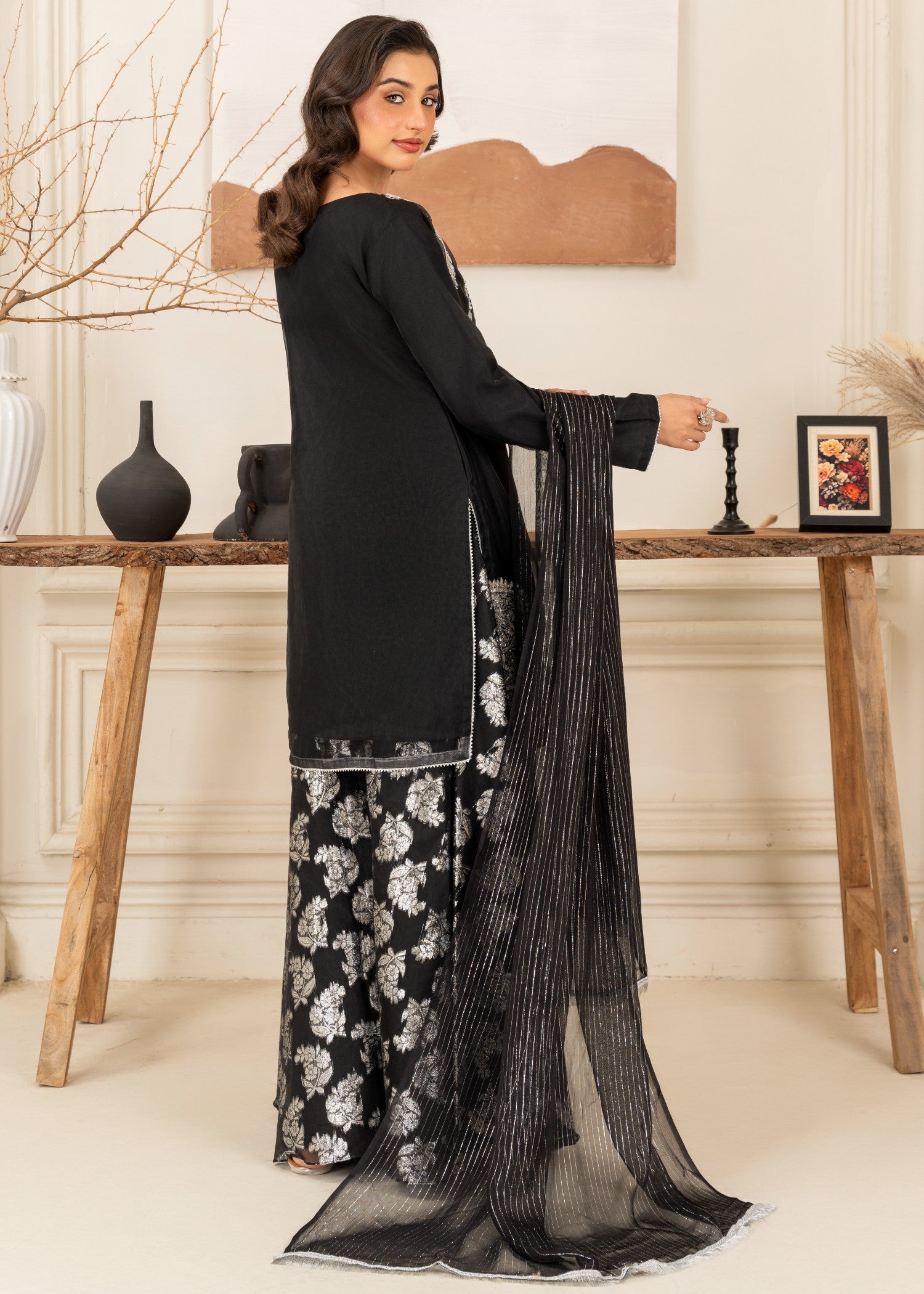 Mehroo Black Pansy Women 3pcs