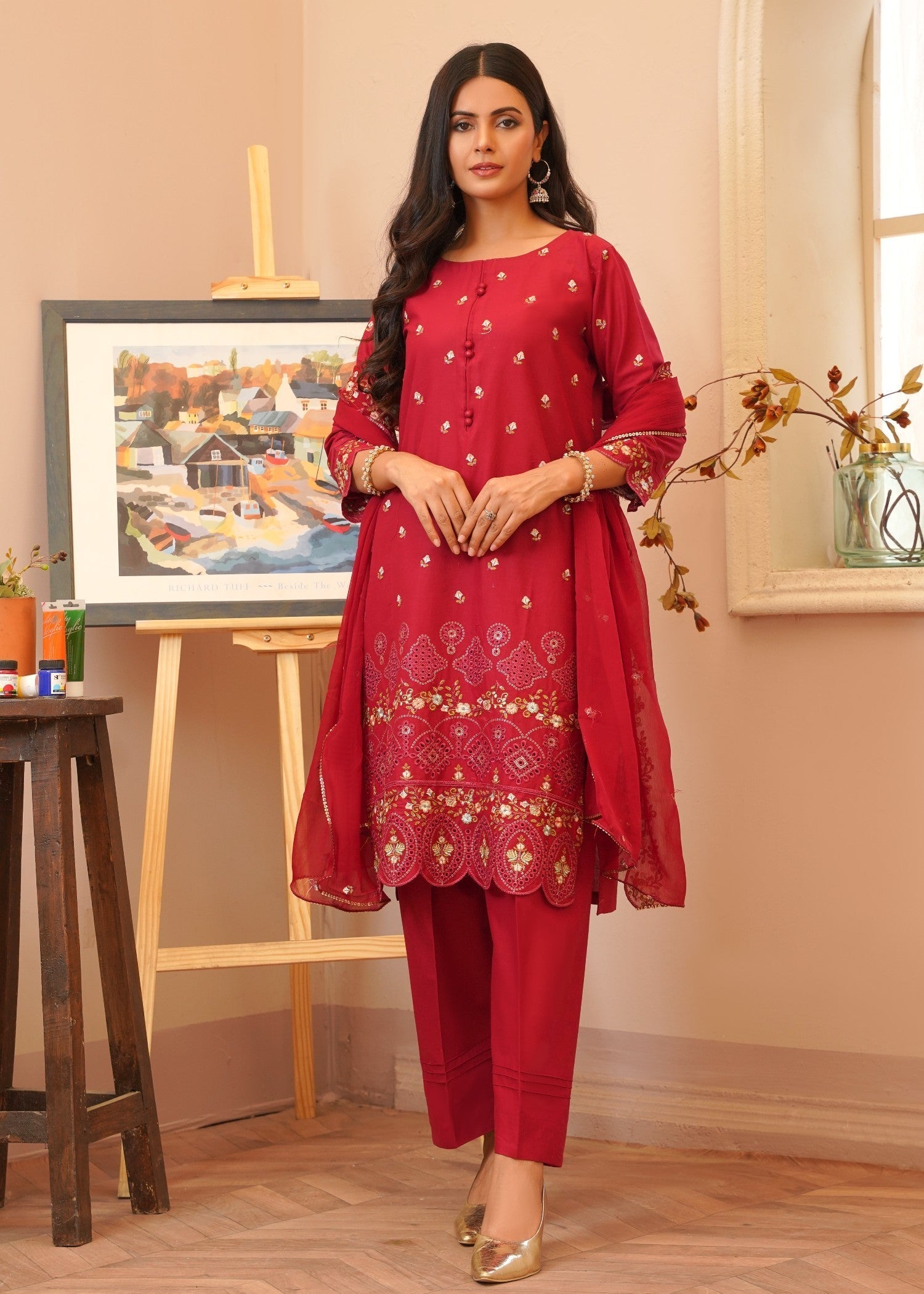 Rangoon Clothing Inayat maroon Women 3pcs