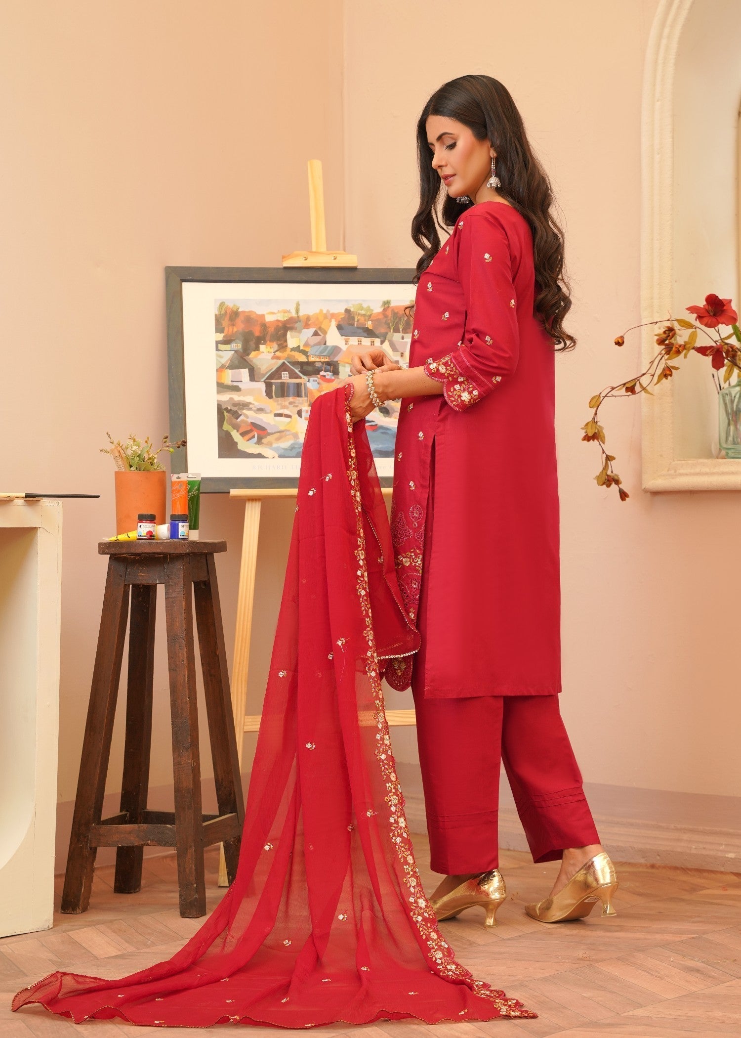 Rangoon Clothing Inayat maroon Women 3pcs