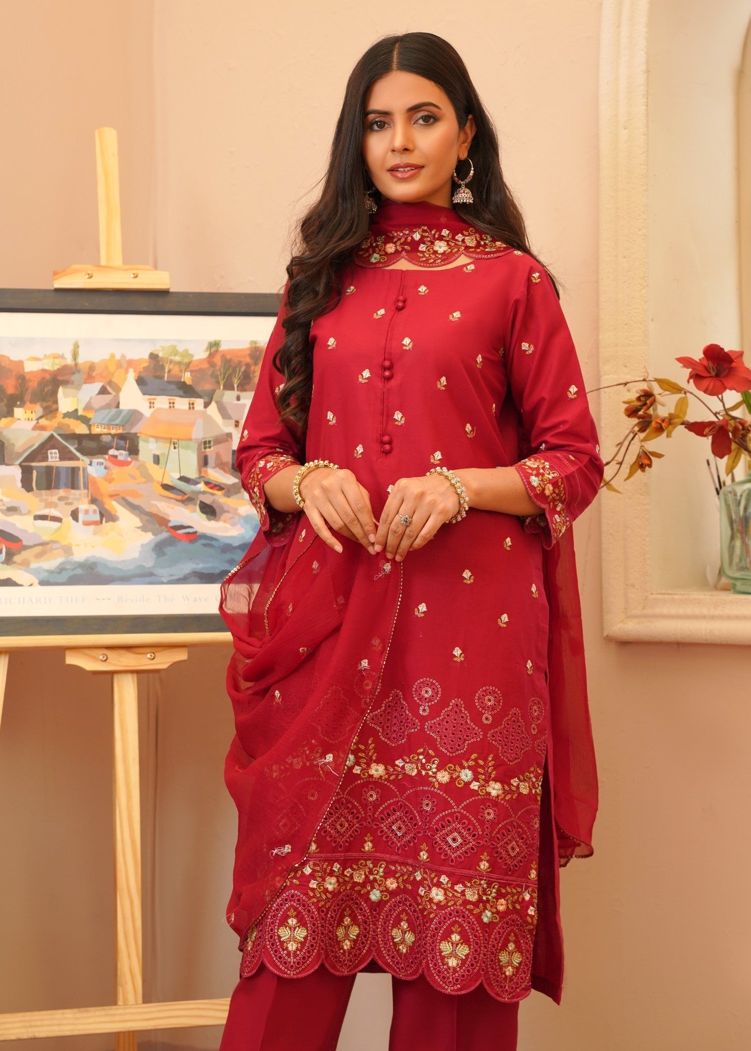 Rangoon Clothing Inayat maroon Women 3pcs