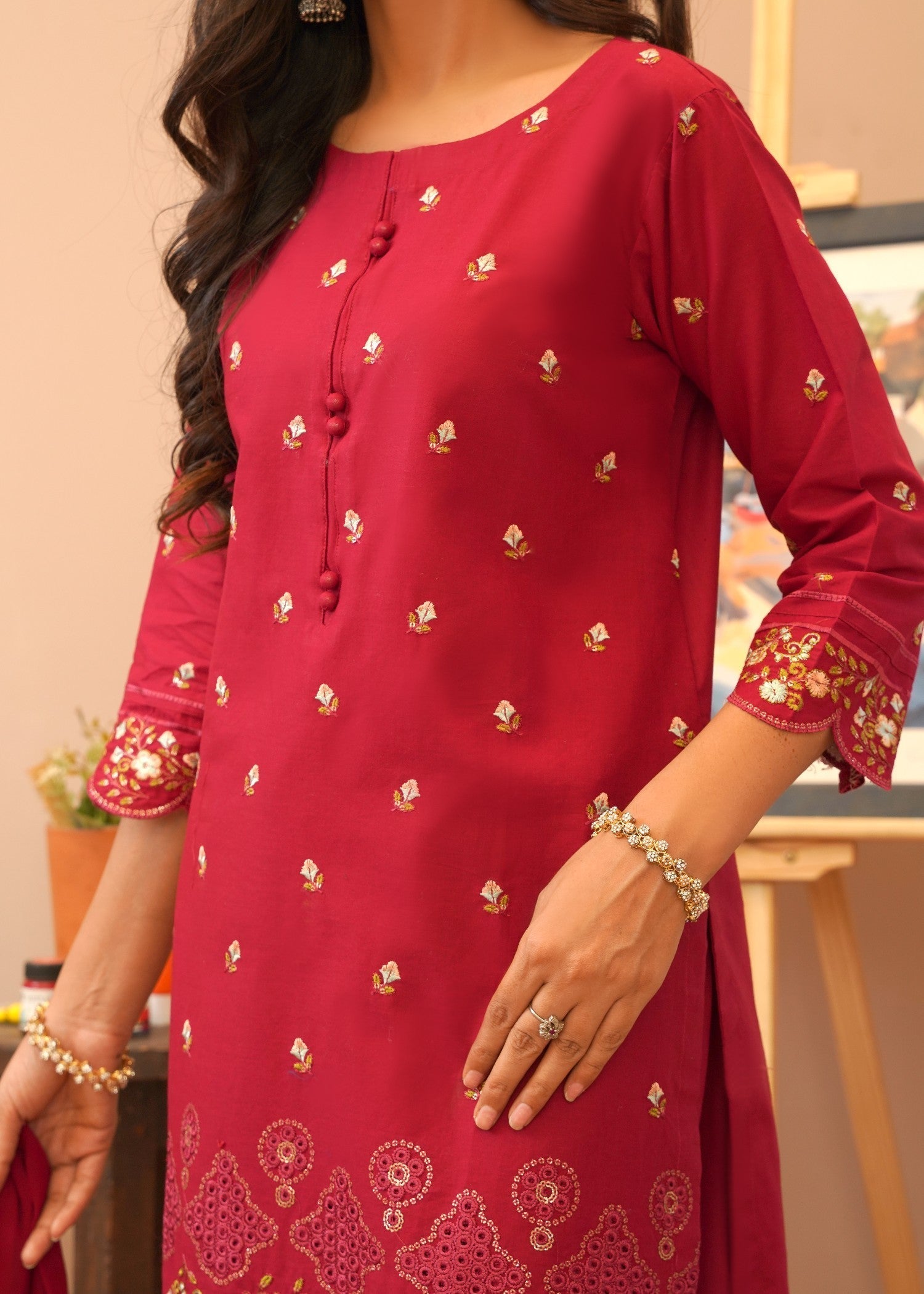 Rangoon Clothing Inayat maroon Women 3pcs