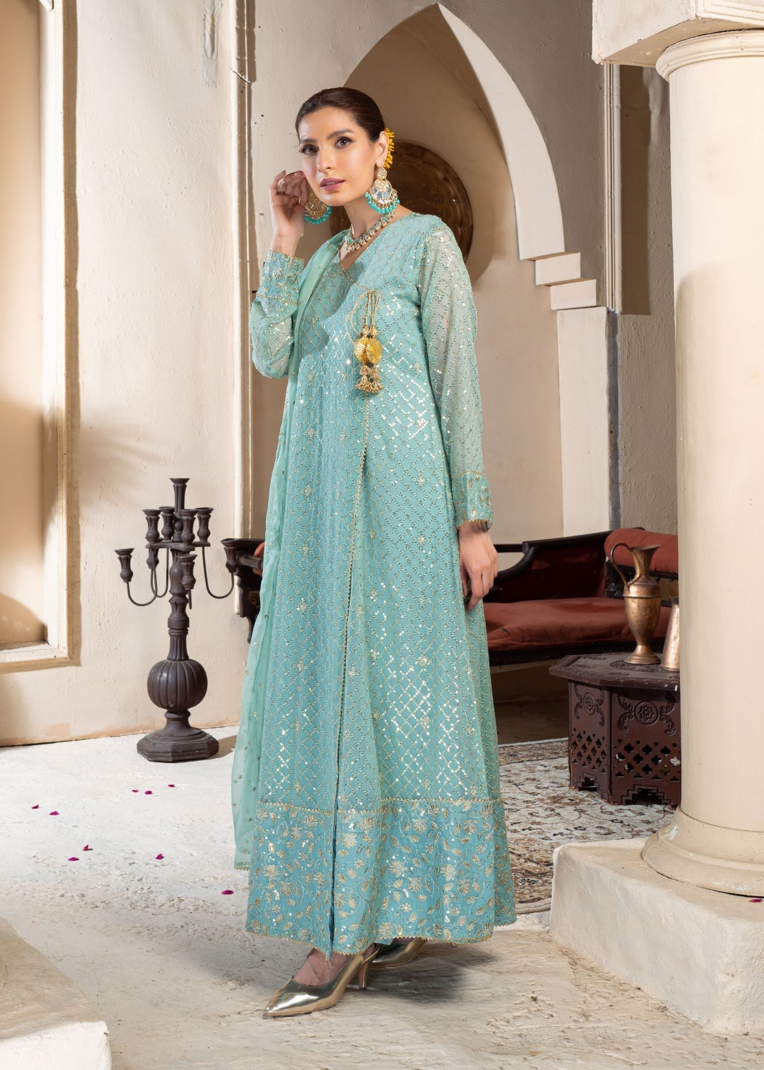 Alsiyab Resham Blue Pastel Women 3pcs