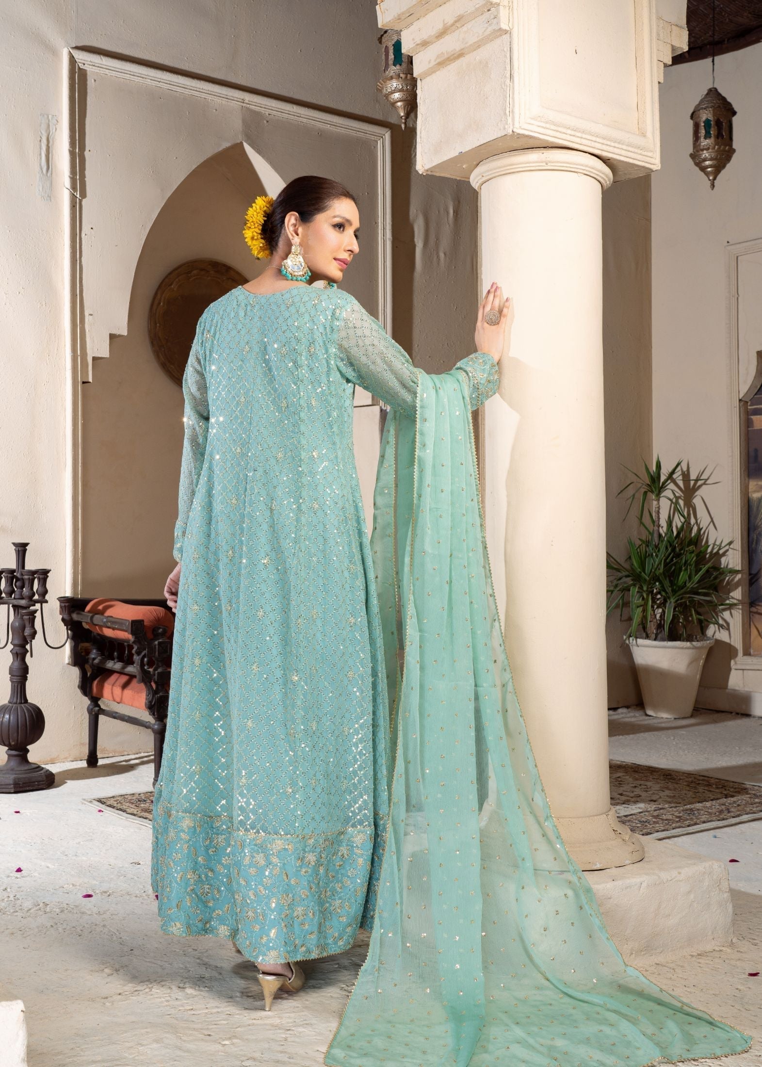 Alsiyab Resham Blue Pastel Women 3pcs