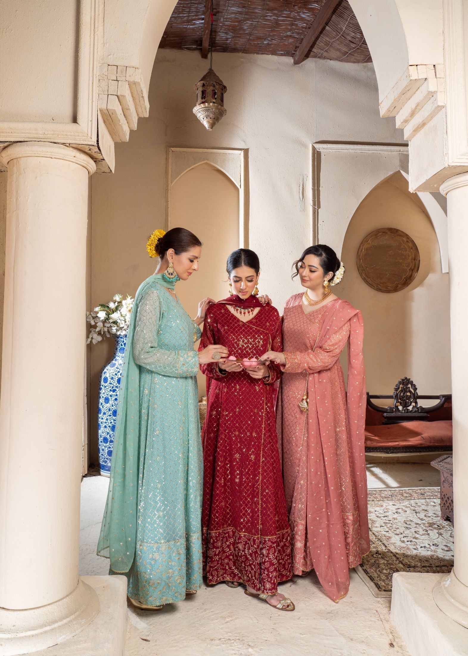 Alsiyab Resham Blue Pastel Women 3pcs