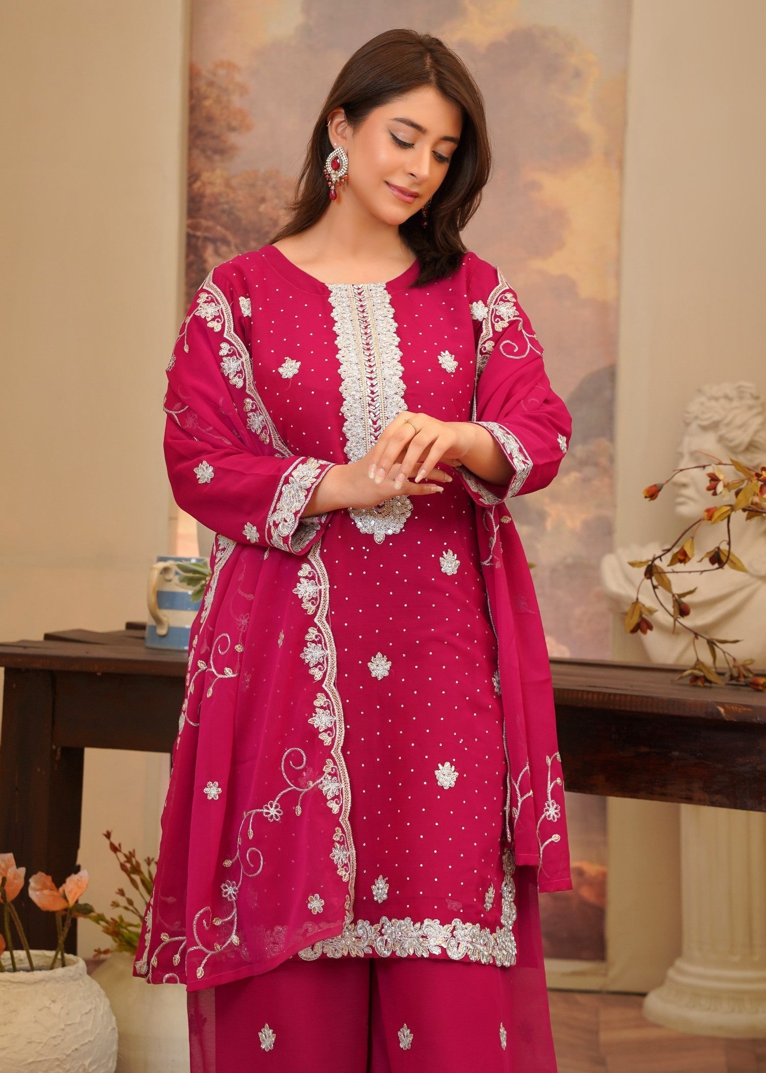 Rangoon Clothing Kainat Hotpink Women 3pcs