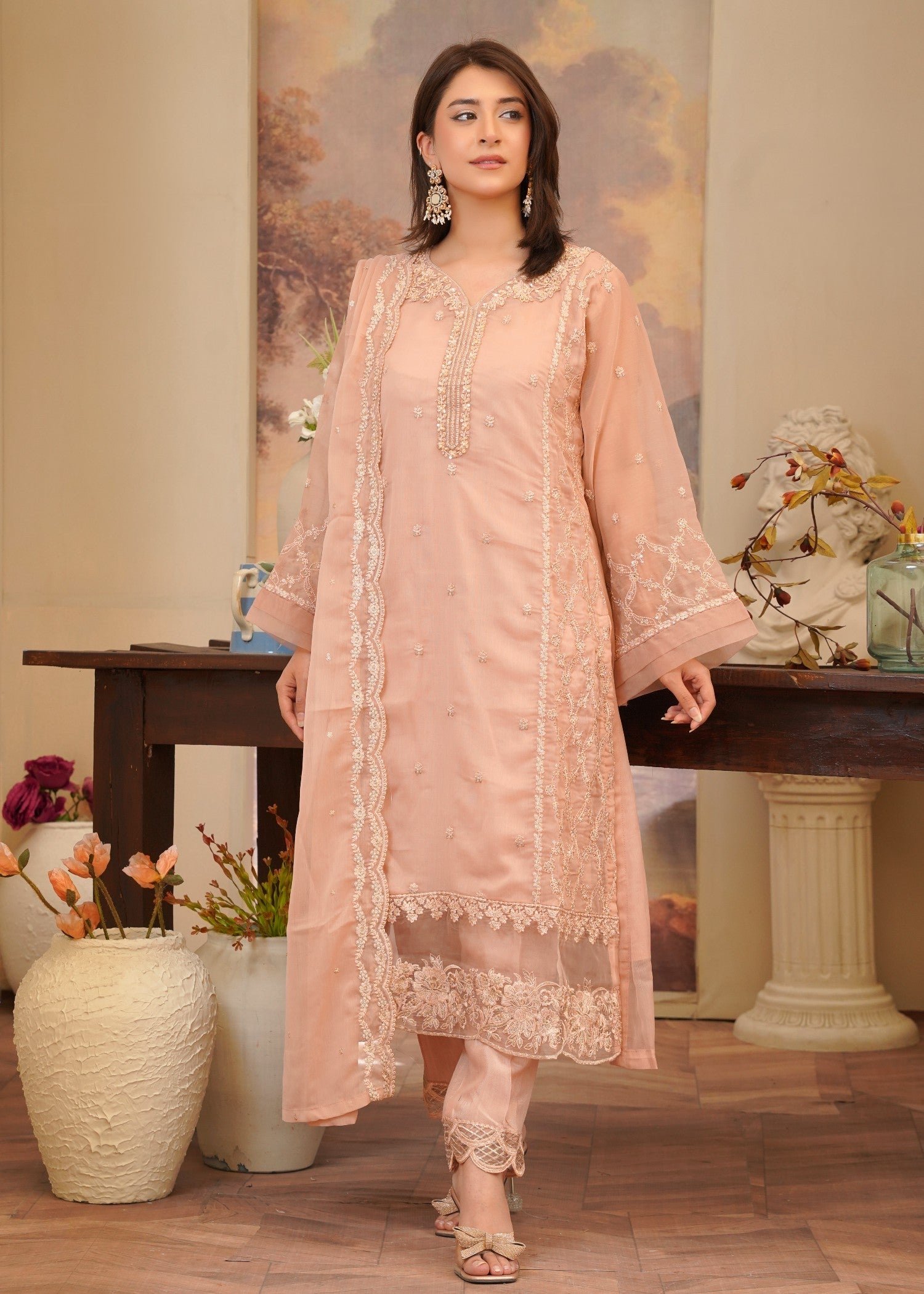 Rangoon Clothing Anooshay Peach Women 3pcs