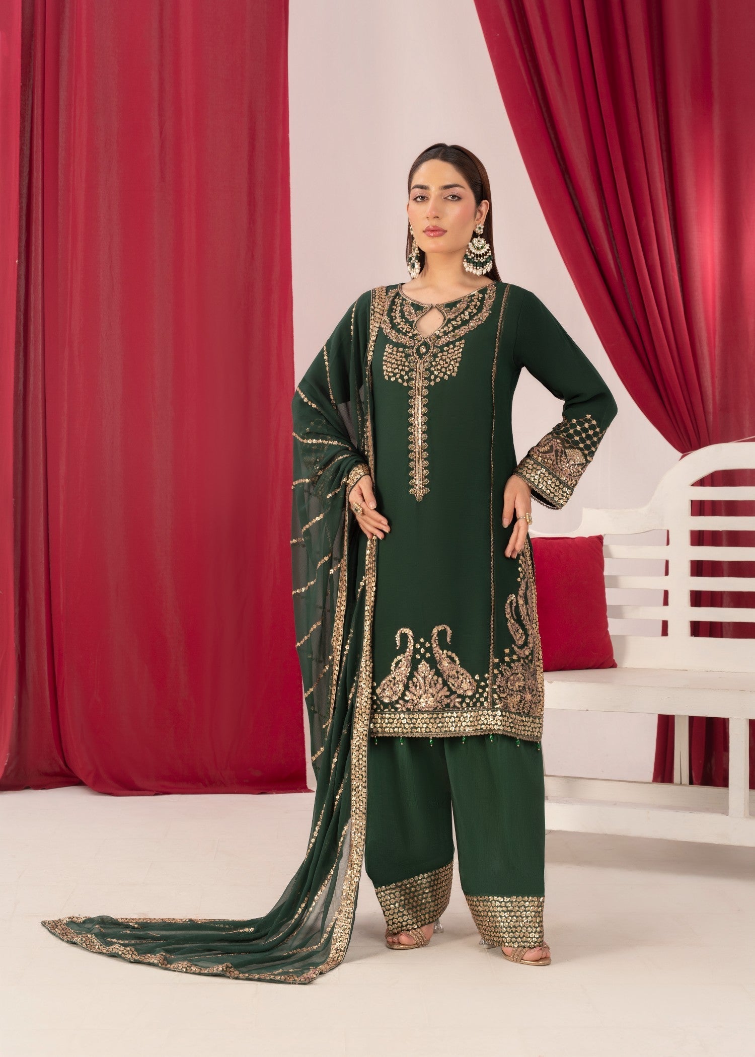 Pehnawa Fashion GREENISH ELEGANCE Women 3pcs