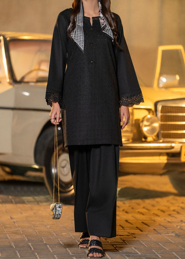 Casual Lite Farshi Shalwar | Black Women 2pcs