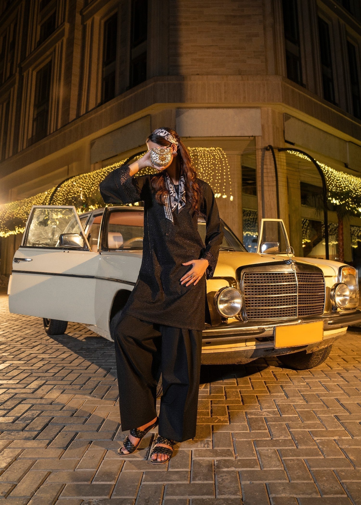 Casual Lite Farshi Shalwar | Black Women 2pcs