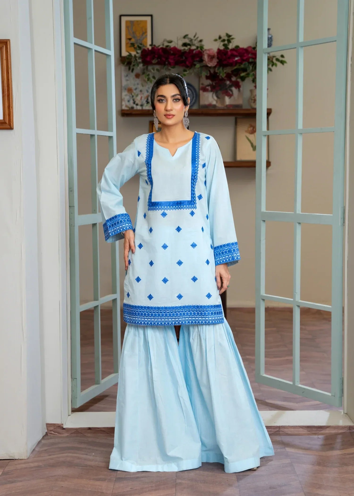 Akhrot Clothing SKY GHARARA Women 2pcs