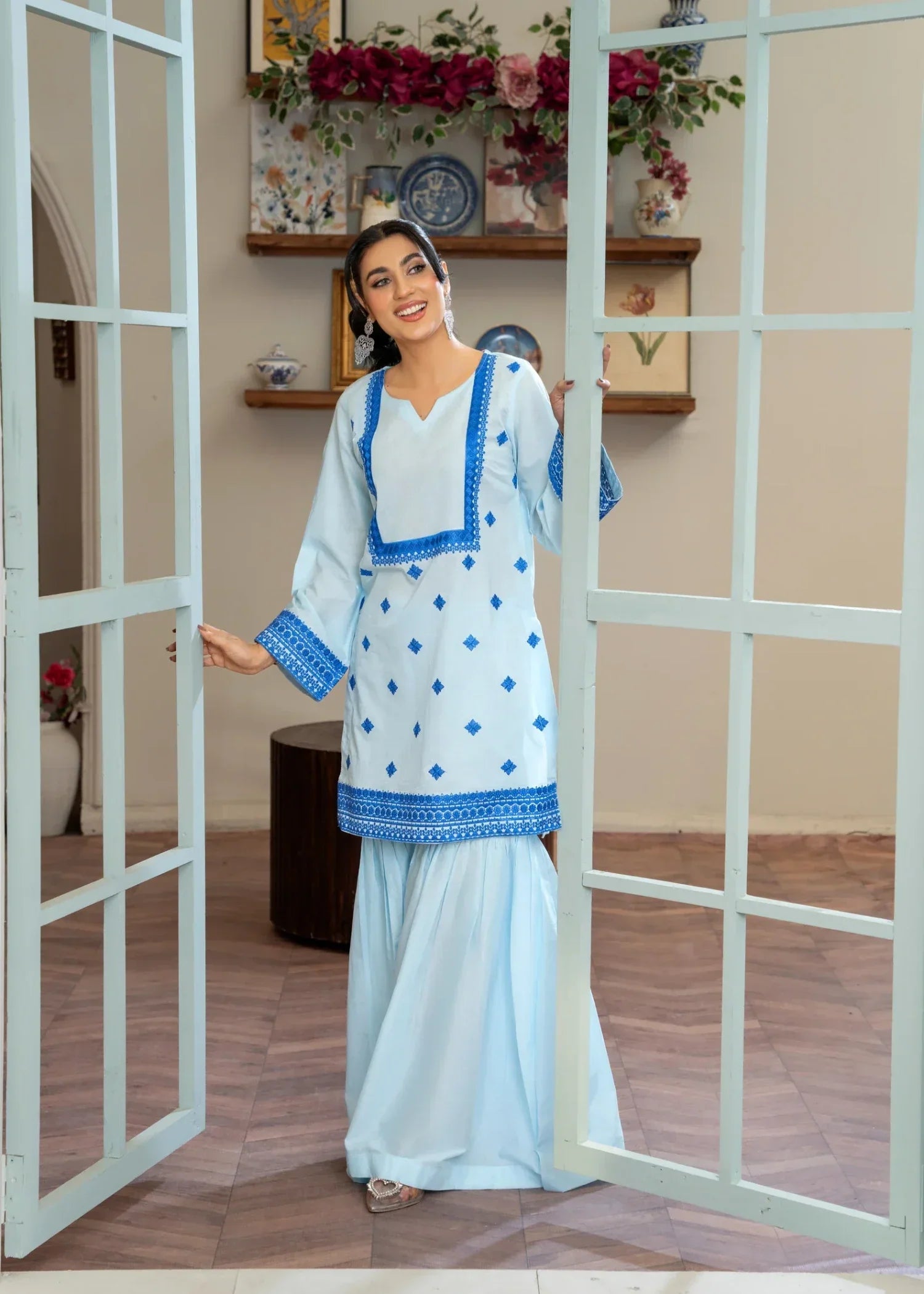 Akhrot Clothing SKY GHARARA Women 2pcs