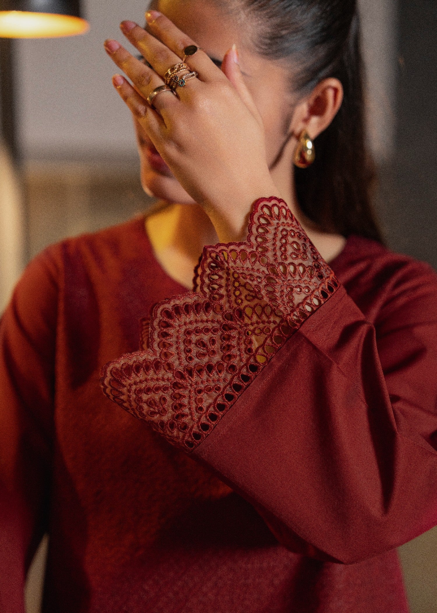 Casual Lite Farshi Shalwar | Maroon Women 2pcs