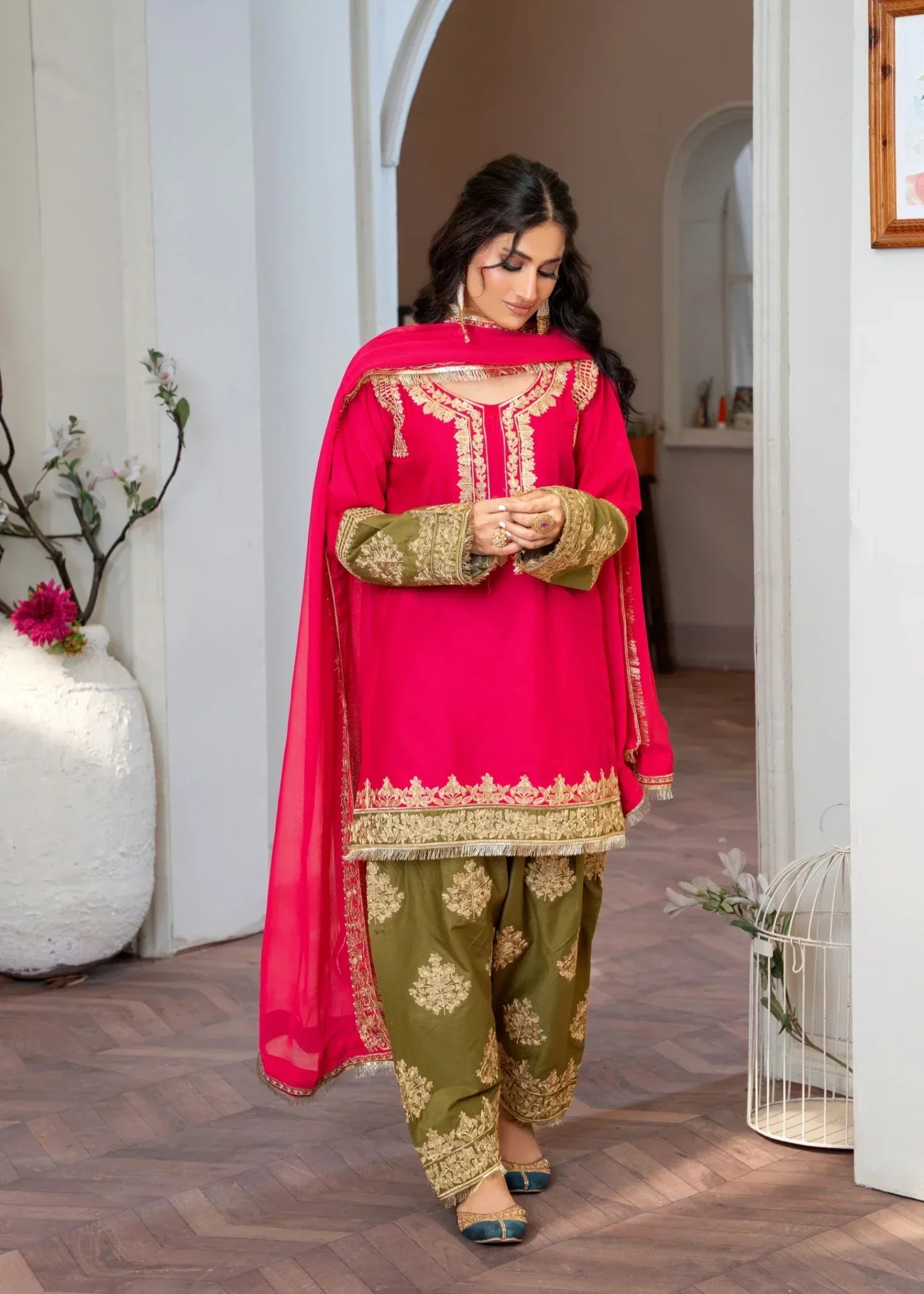 Akhrot Clothing PINK OLIVE Women 3pcs