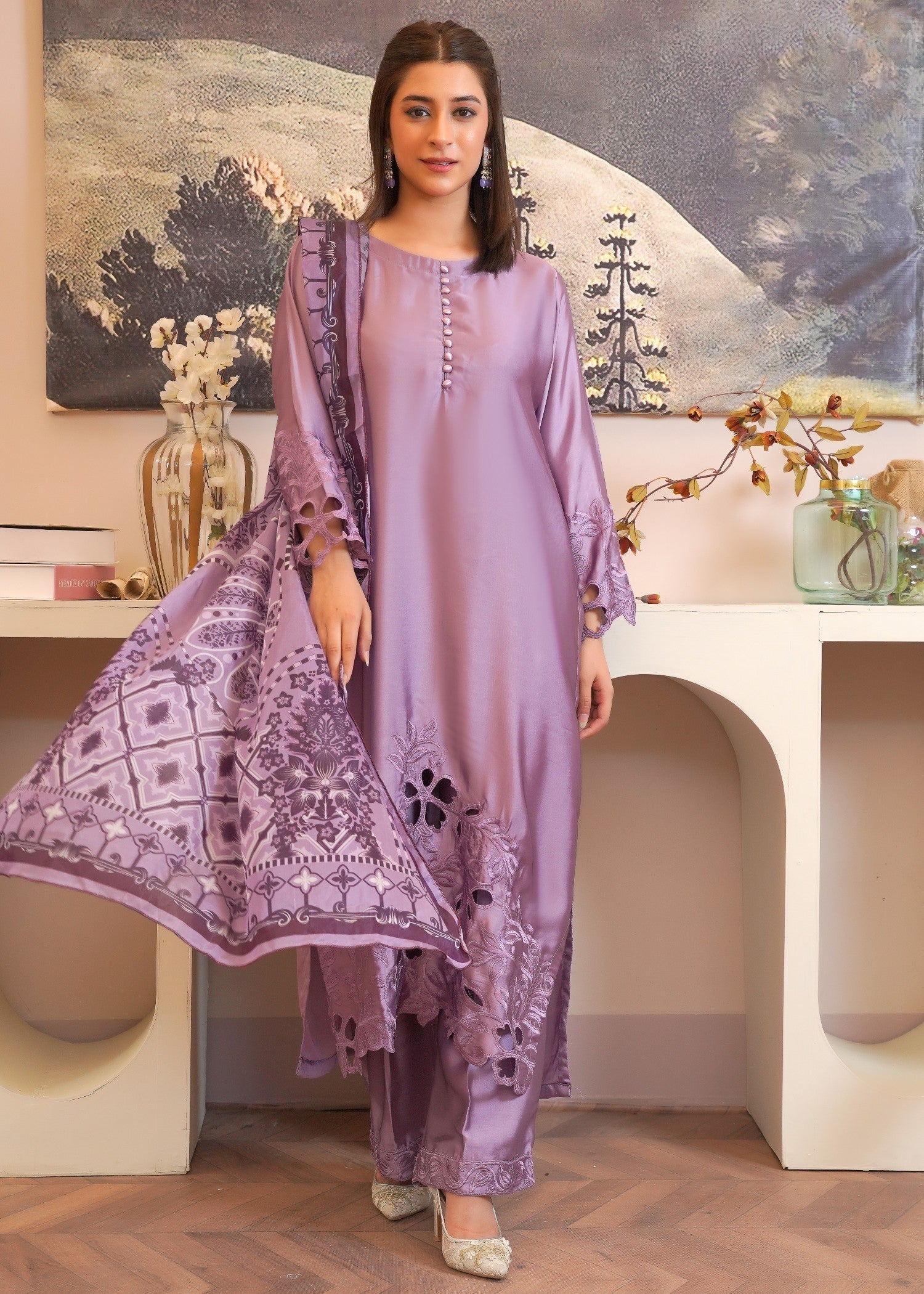 Rangoon Clothing Kohinoor Lilac Women 3pcs
