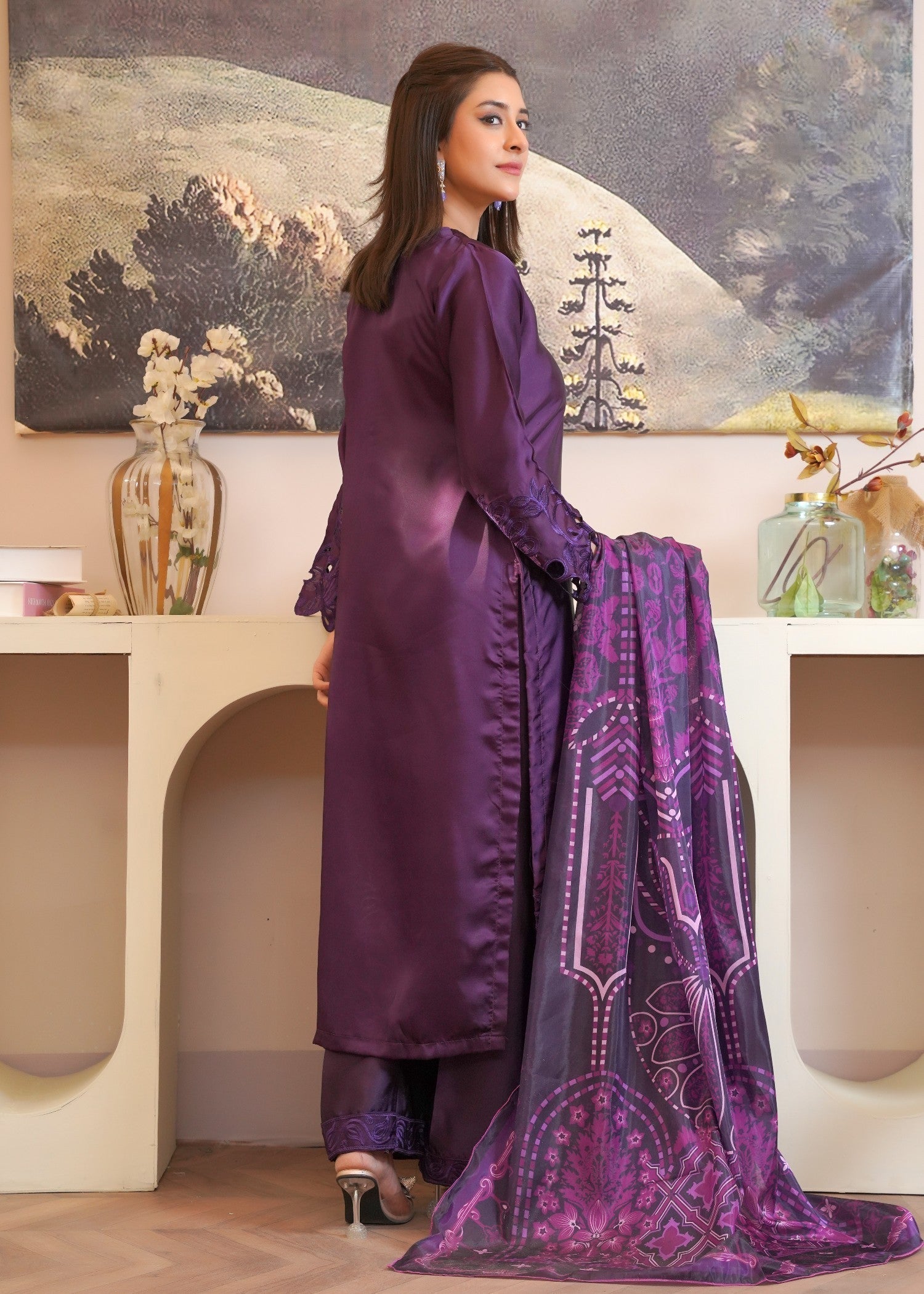 Rangoon Clothing Kohinoor plum Women 3pcs