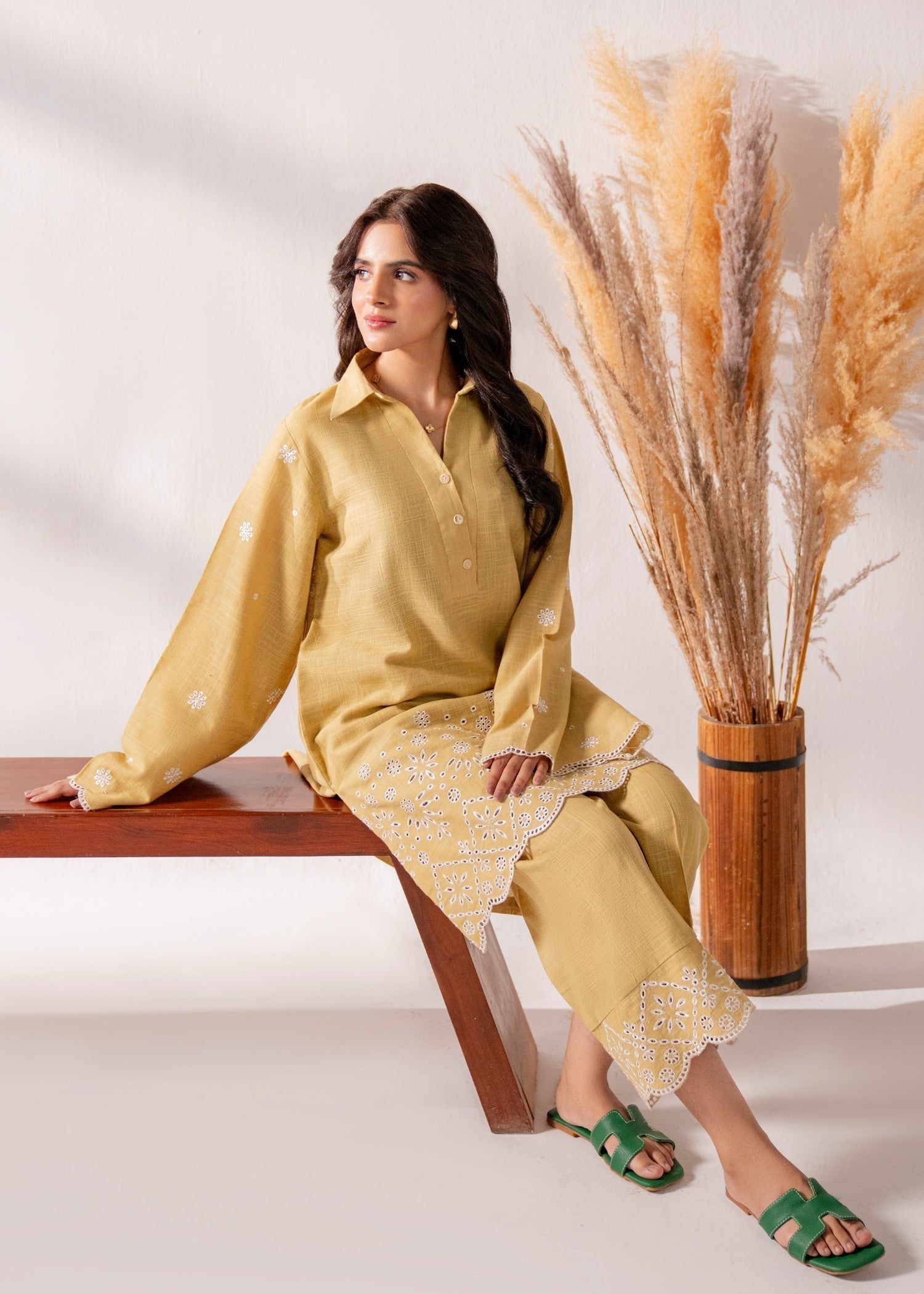 Kiara Denize Embroidered Cotton Women 2pcs