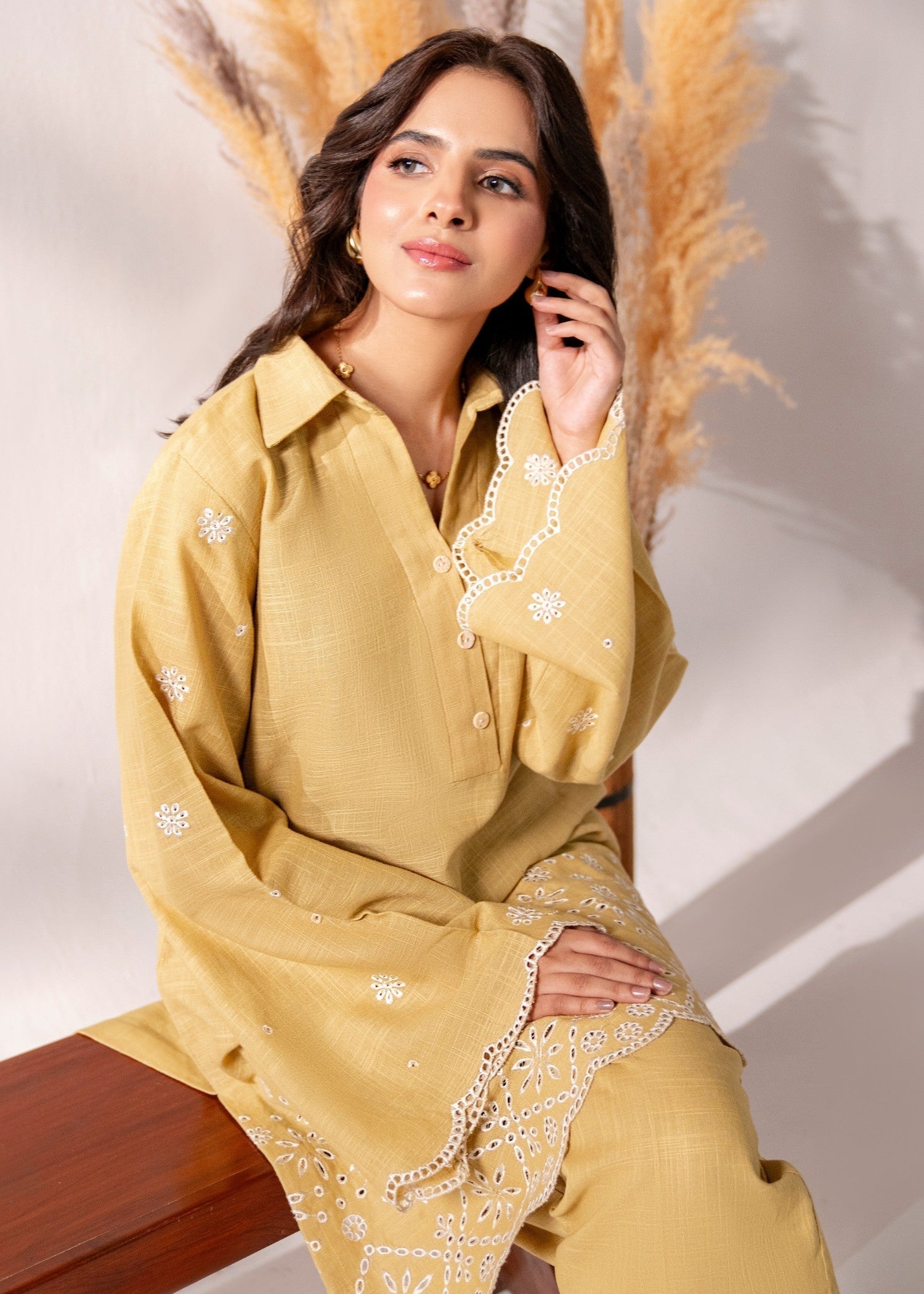 Kiara Denize Embroidered Cotton Women 2pcs