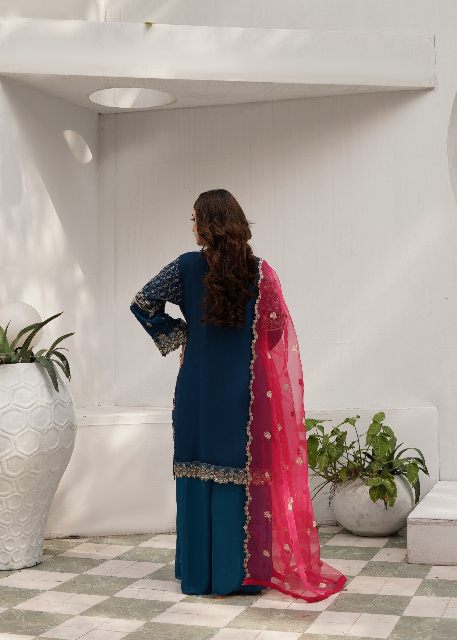 Pehnawa By Bin Akram’s Teal Treasure Chiffon Women 3pcs