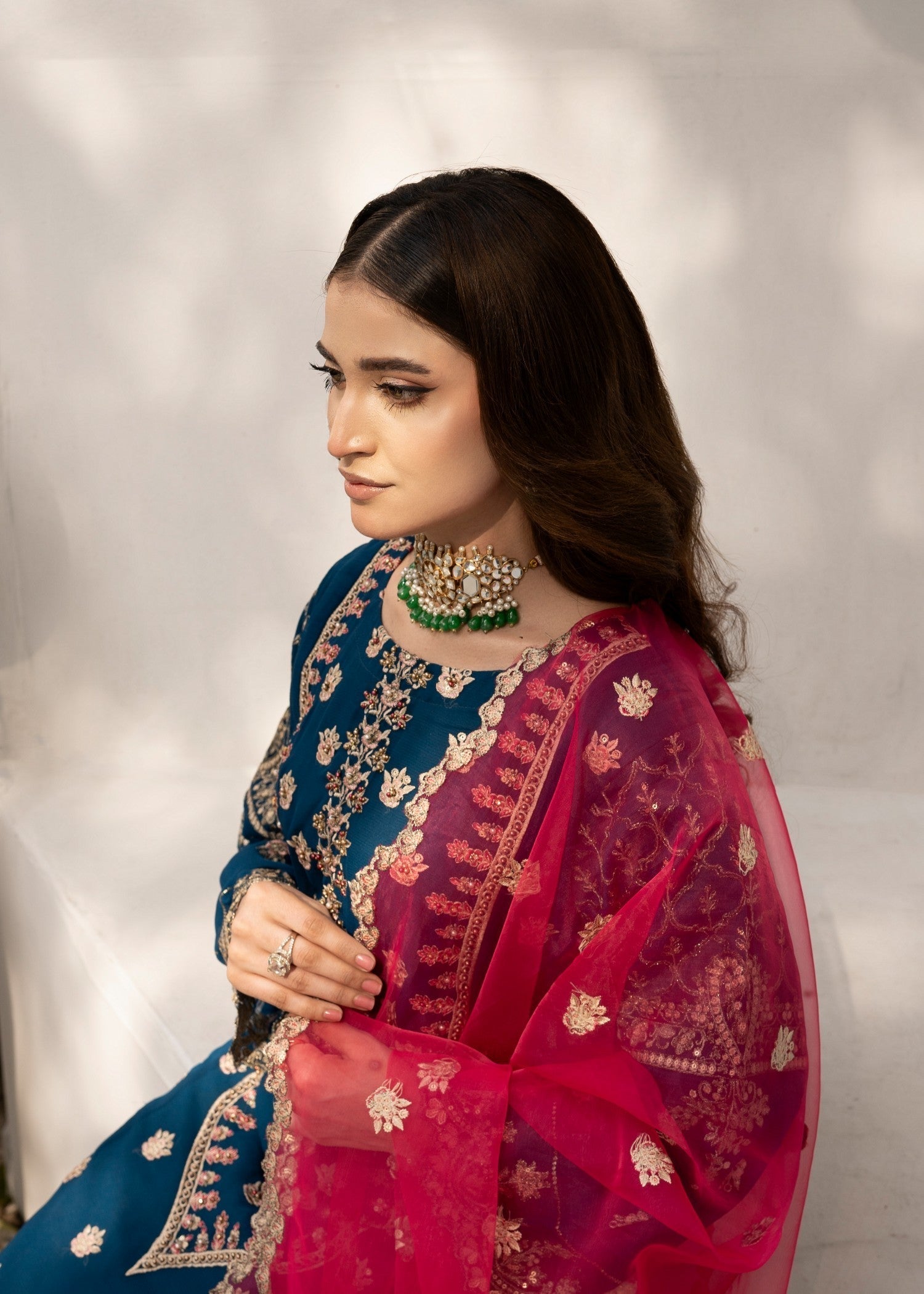 Pehnawa By Bin Akram’s Teal Treasure Chiffon Women 3pcs