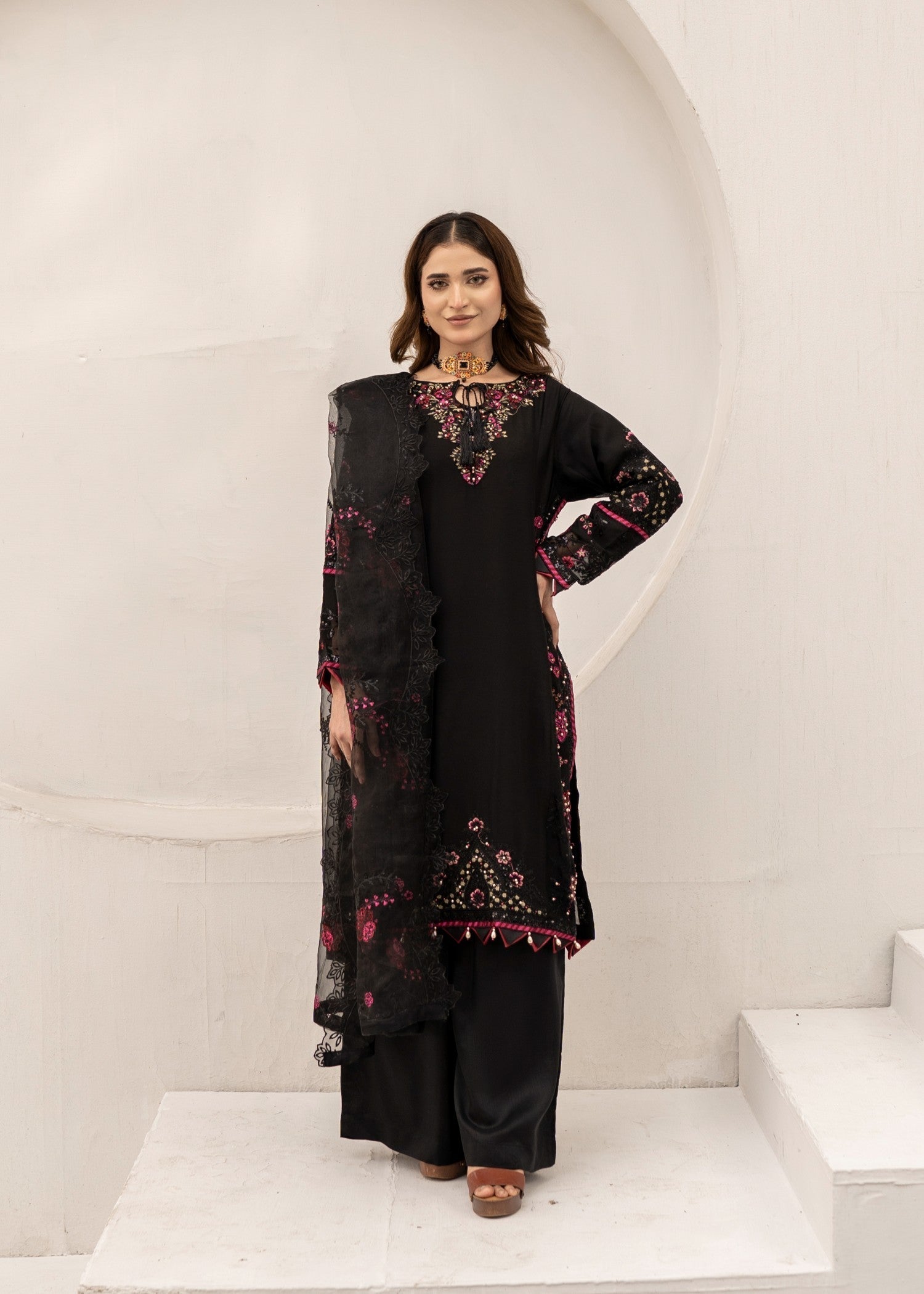Pehnawa By Bin Akram’s Midnight Muse Chiffon Women 3pcs