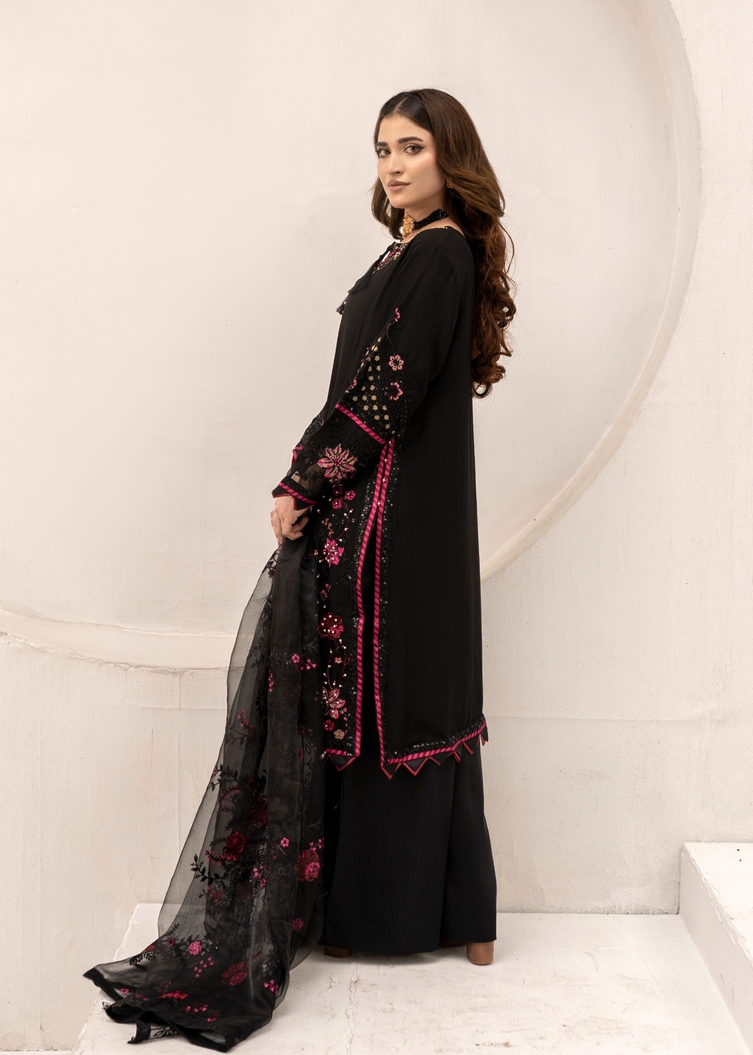 Pehnawa By Bin Akram’s Midnight Muse Chiffon Women 3pcs