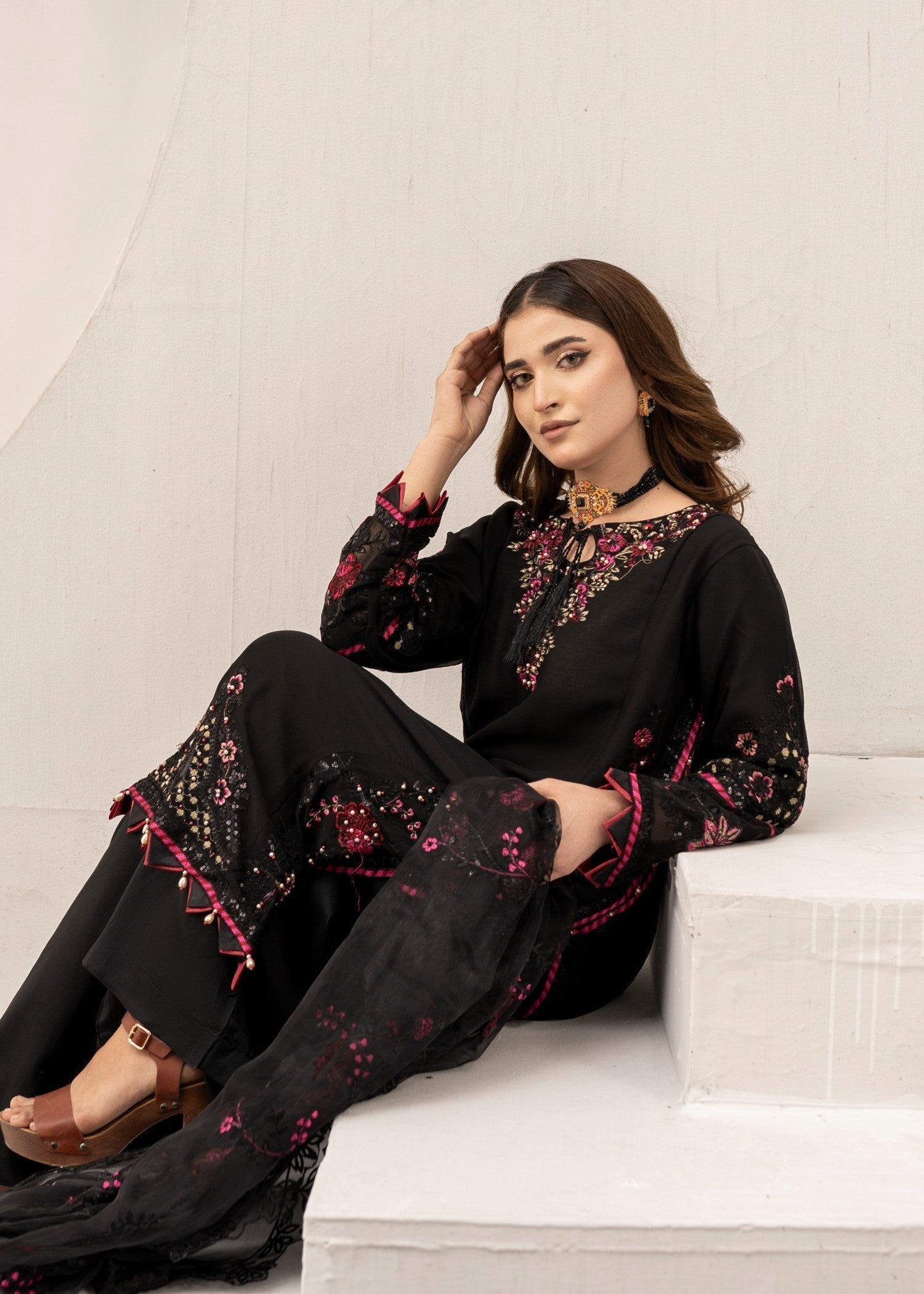 Pehnawa By Bin Akram’s Midnight Muse Chiffon Women 3pcs