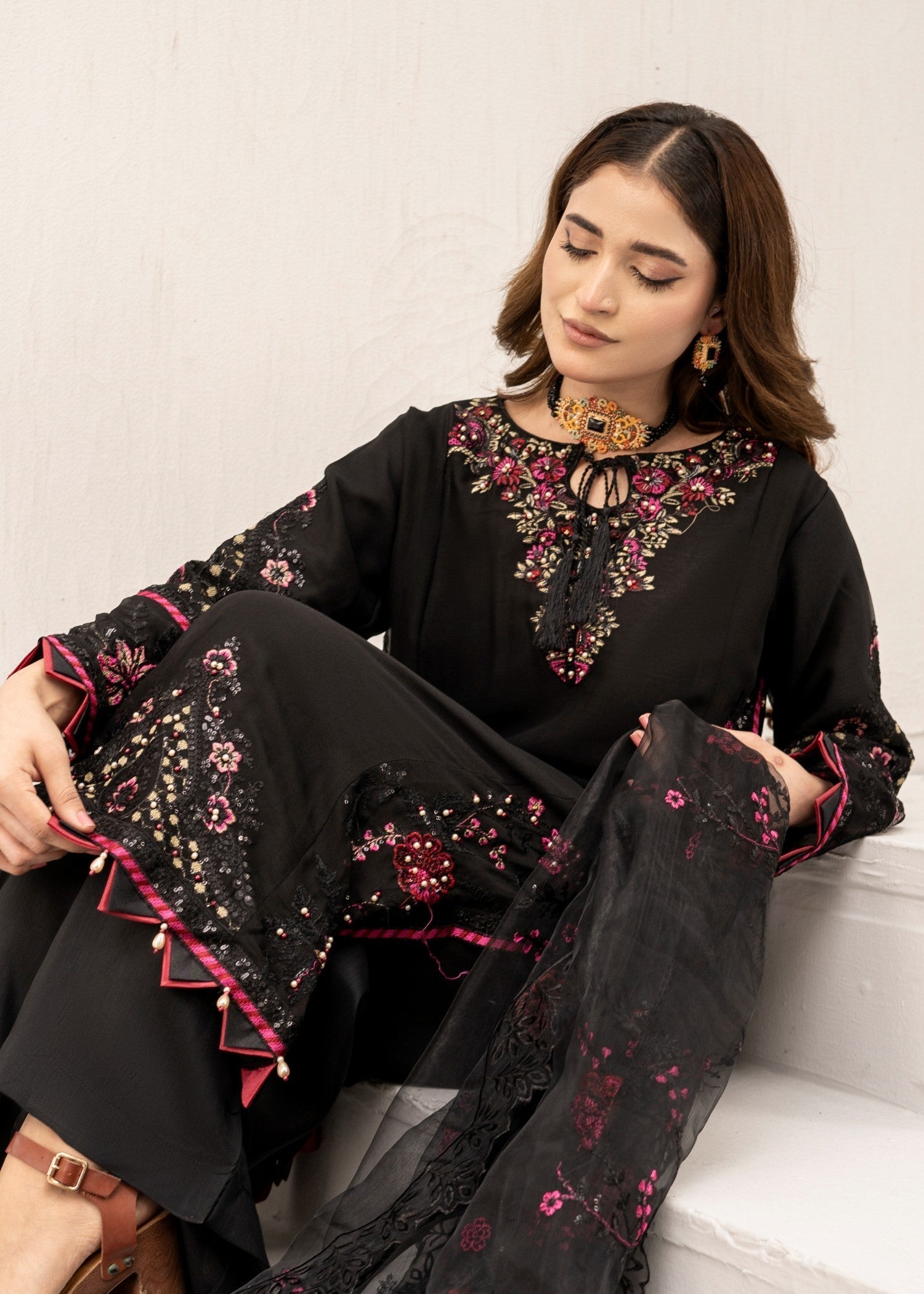 Pehnawa By Bin Akram’s Midnight Muse Chiffon Women 3pcs