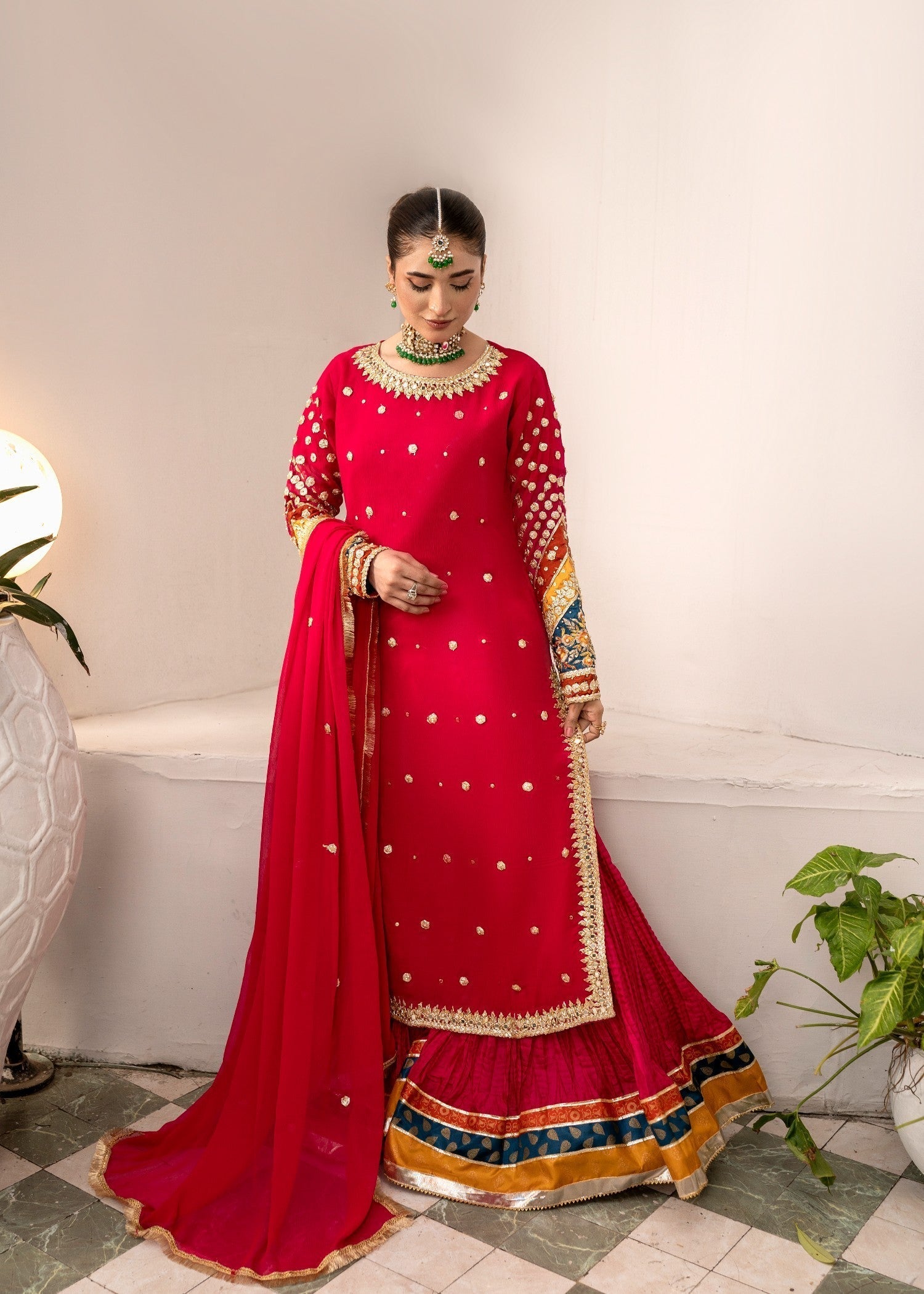 Pehnawa By Bin Akram’s Crimson Glow Chiffon Women 3pcs