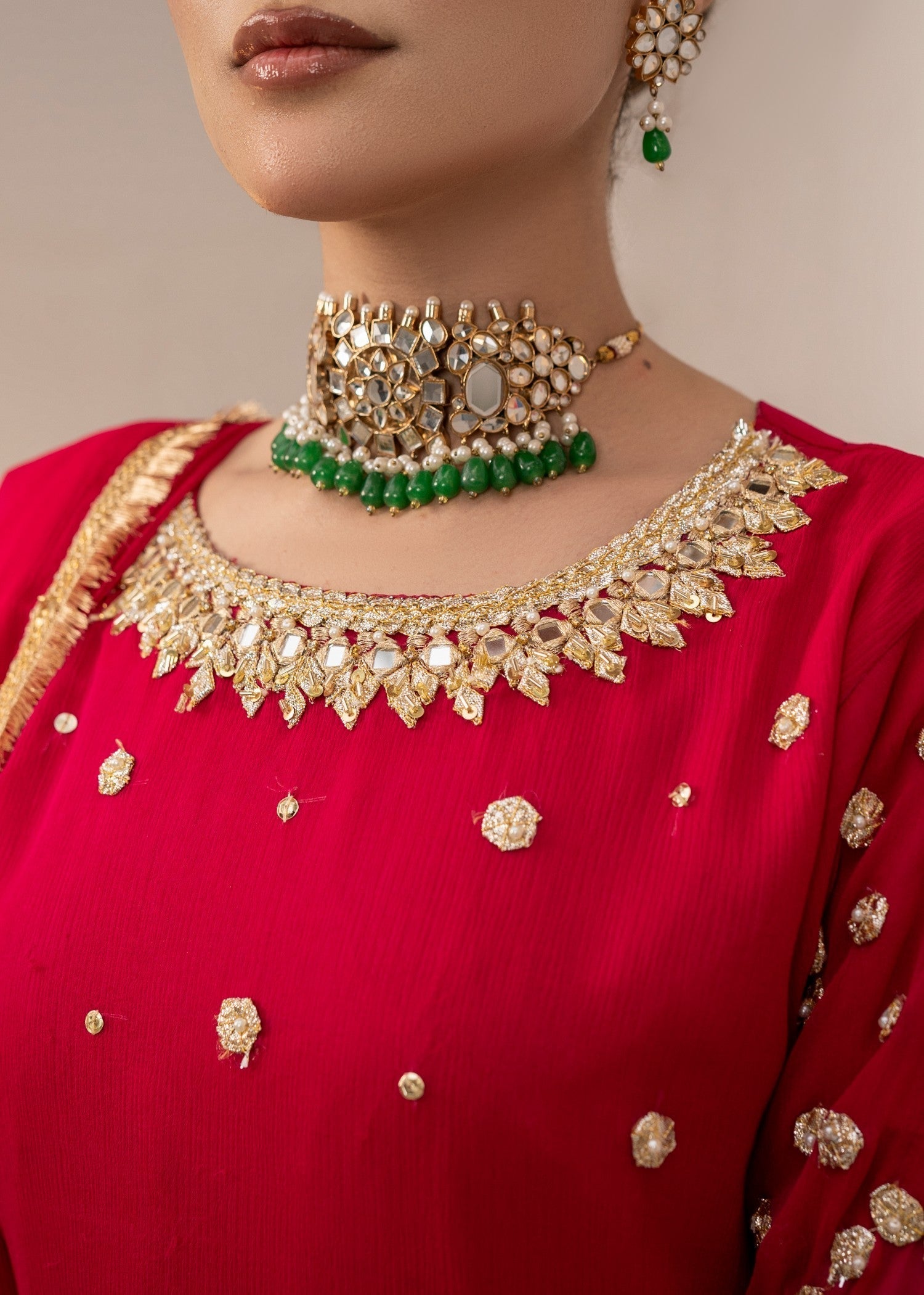 Pehnawa By Bin Akram’s Crimson Glow Chiffon Women 3pcs