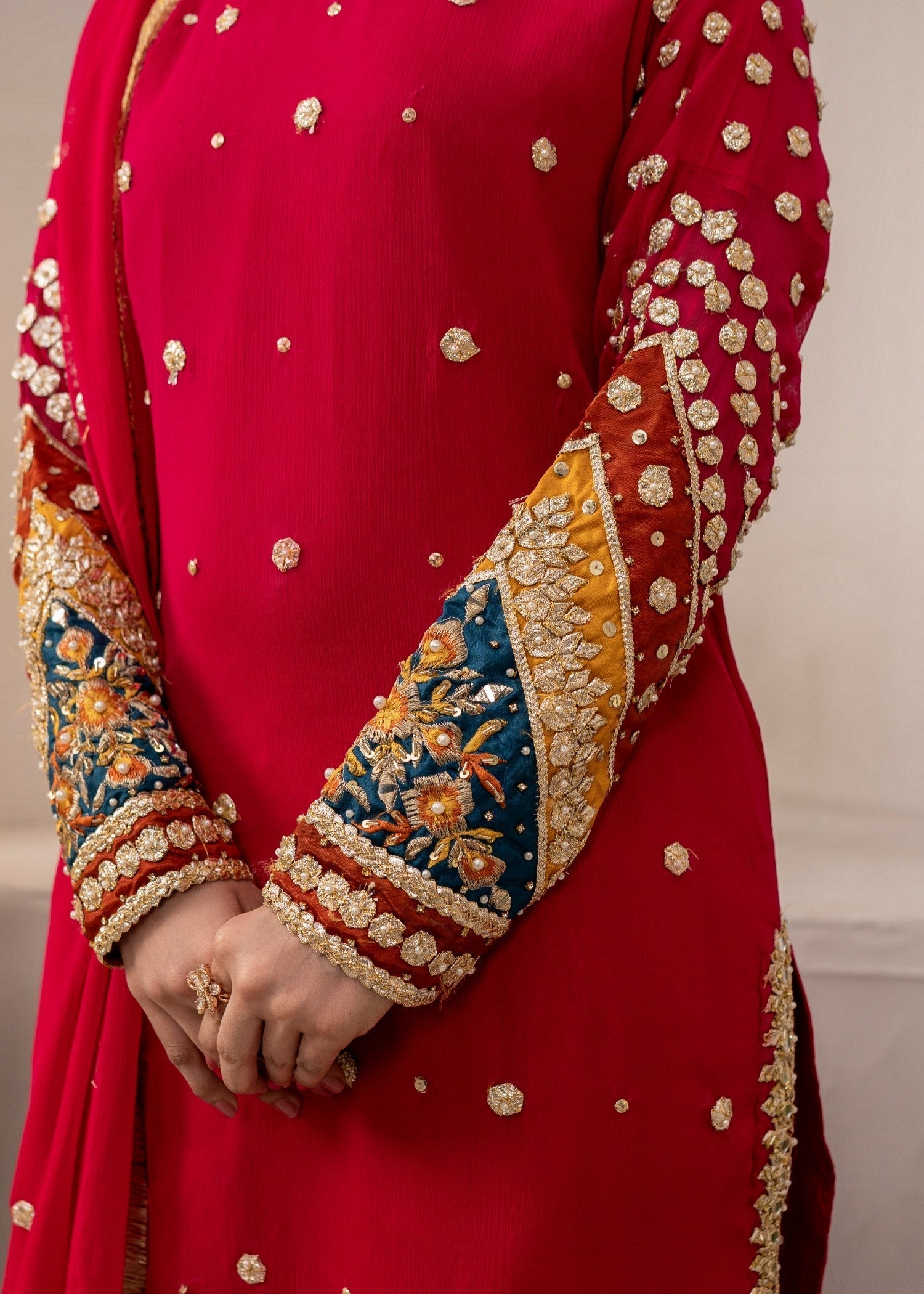 Pehnawa By Bin Akram’s Crimson Glow Chiffon Women 3pcs