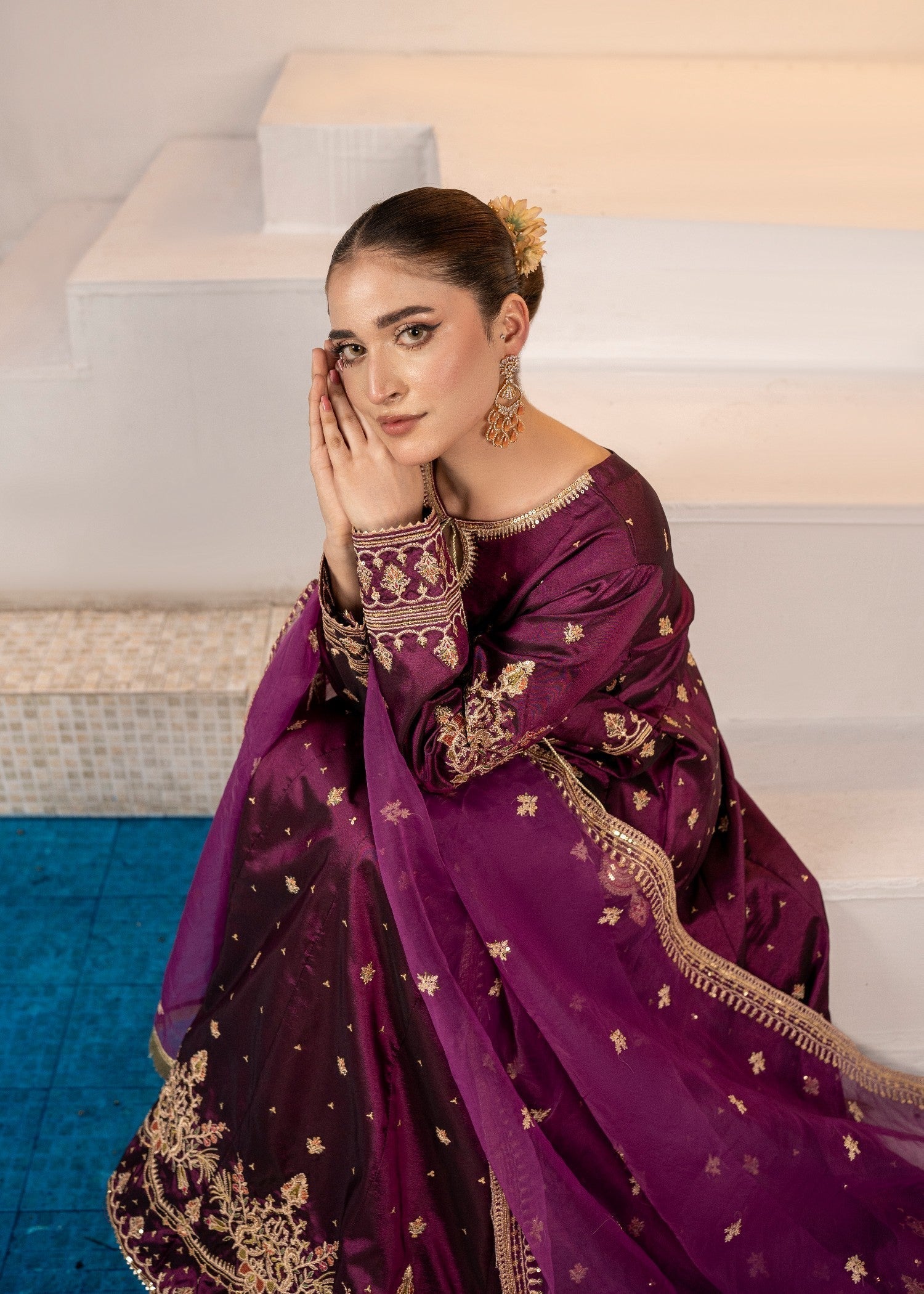 Pehnawa By Bin Akram’s Magenta Muse Silk Women 3pcs