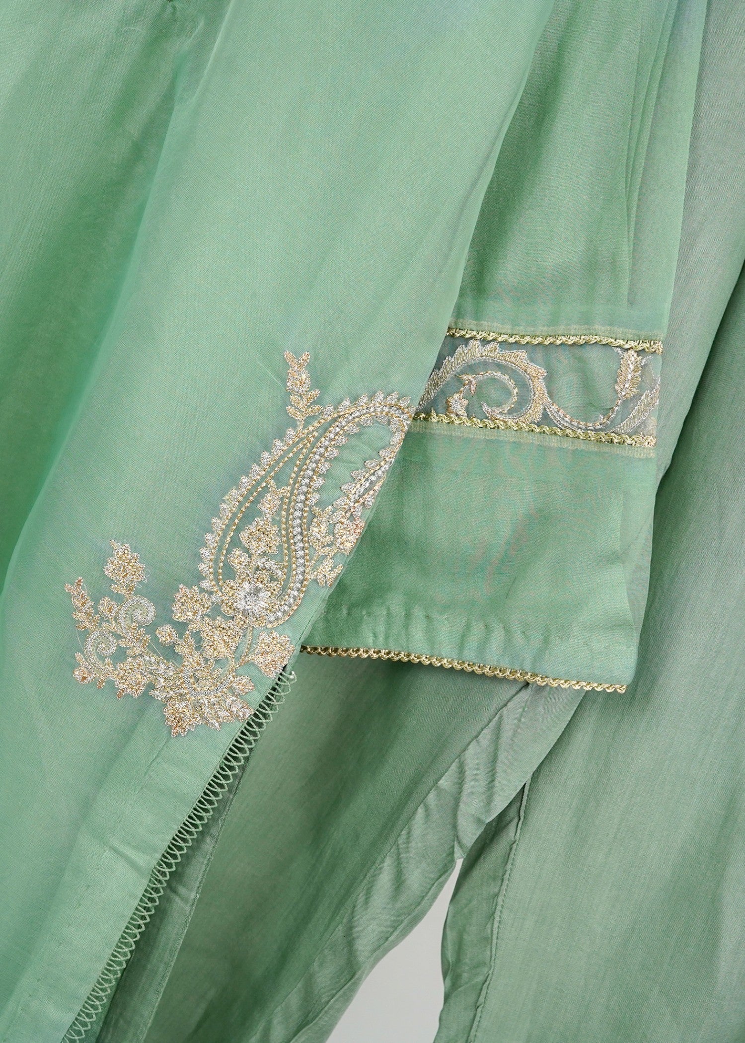 6teen Organza Embroidered Suit(Pret) Seam Green Women 3pcs