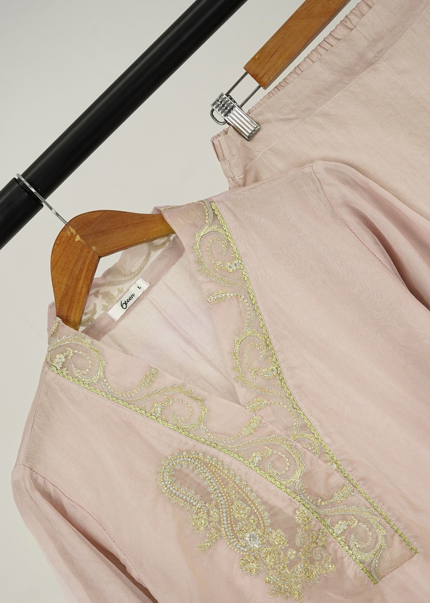 6teen Organza Embroidered Suit(Pret) Pink Women 3pcs