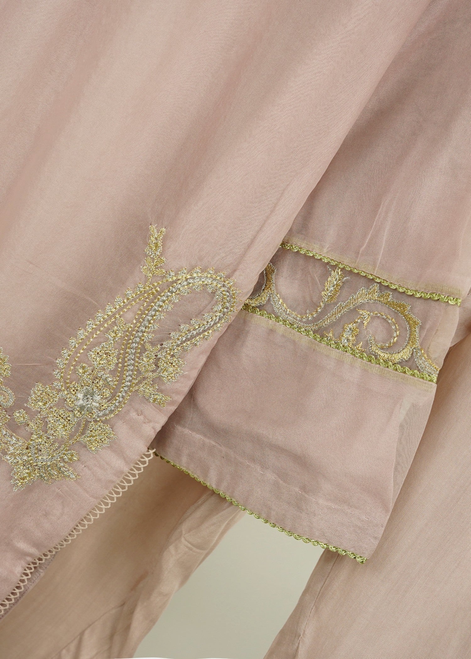 6teen Organza Embroidered Suit(Pret) Pink Women 3pcs