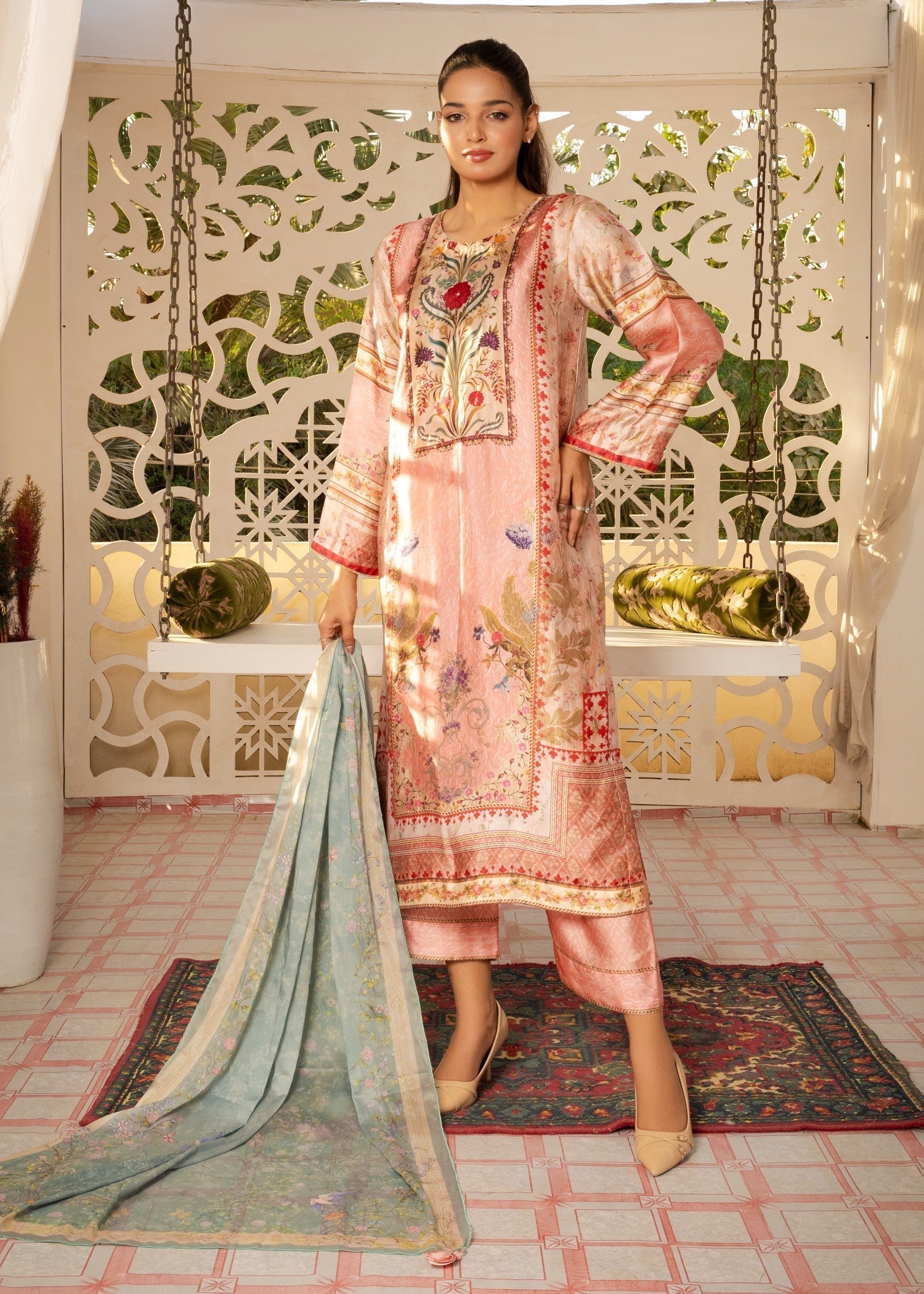 Tehreer Printed Silk | | 002 Women 3pcs