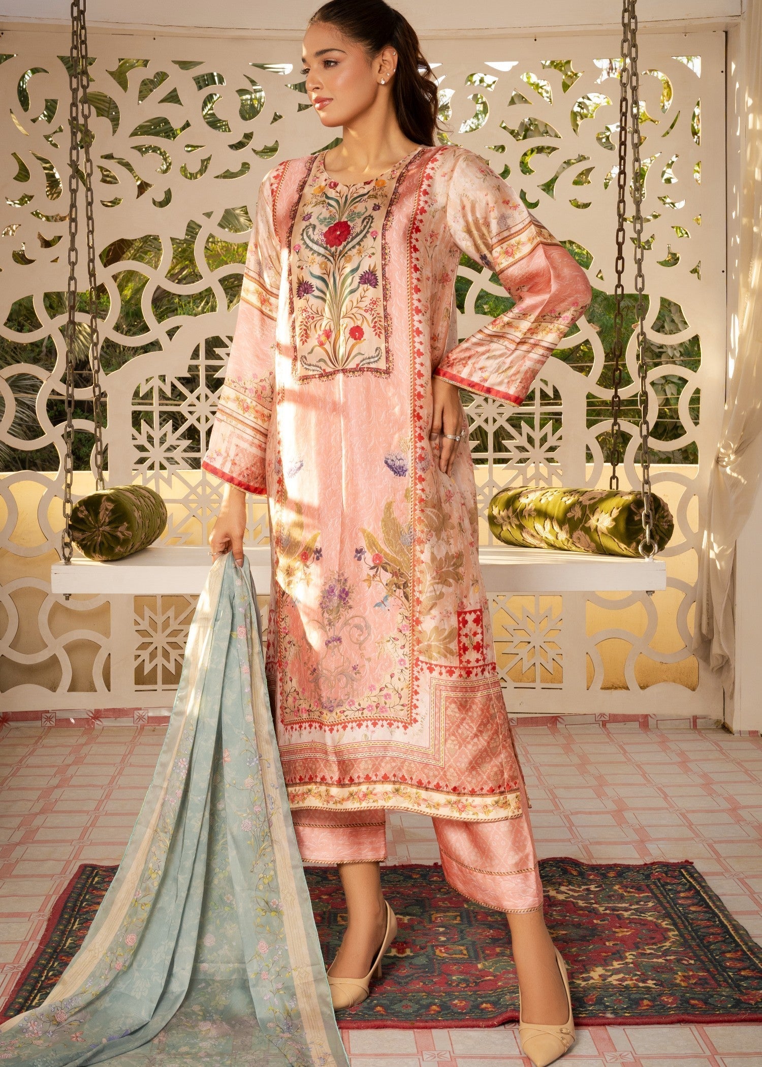 Tehreer Printed Silk | | 002 Women 3pcs