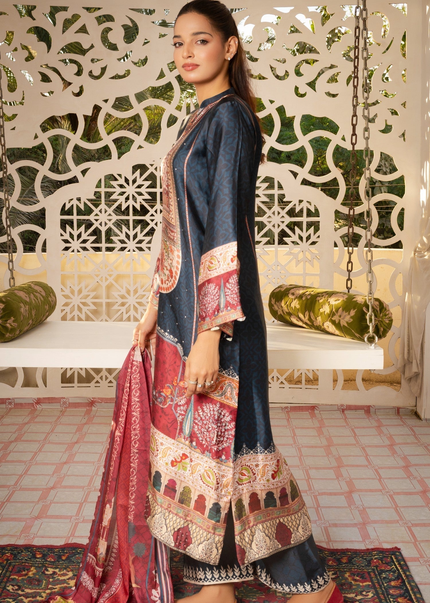 Tehreer Printed Silk | | 004 Women 3pcs
