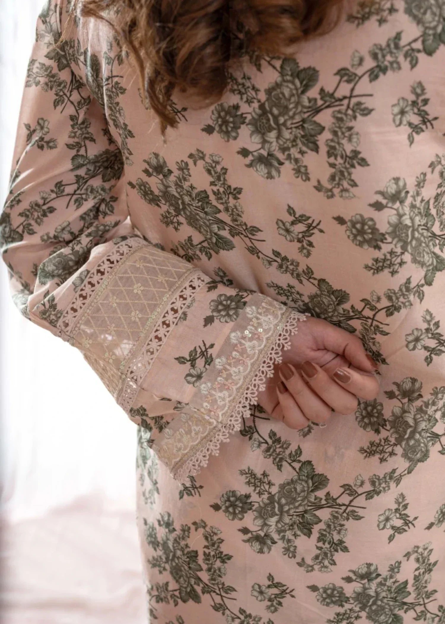 Humna & Momina Lawn Set with Print & Embroidery WHEAT (wheat) Women 3pcs