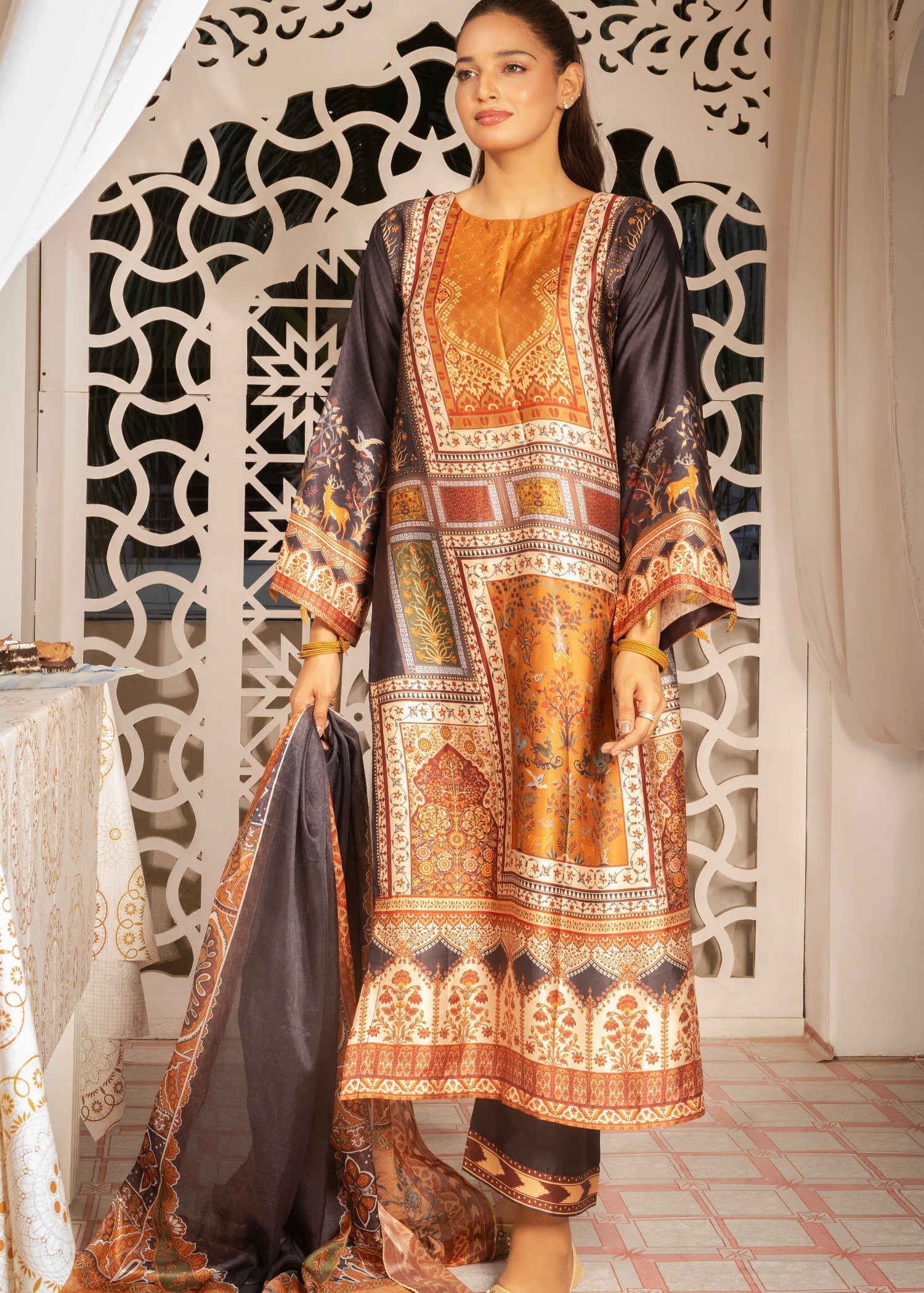 Tehreer Printed Silk | | 001 Women 3pcs