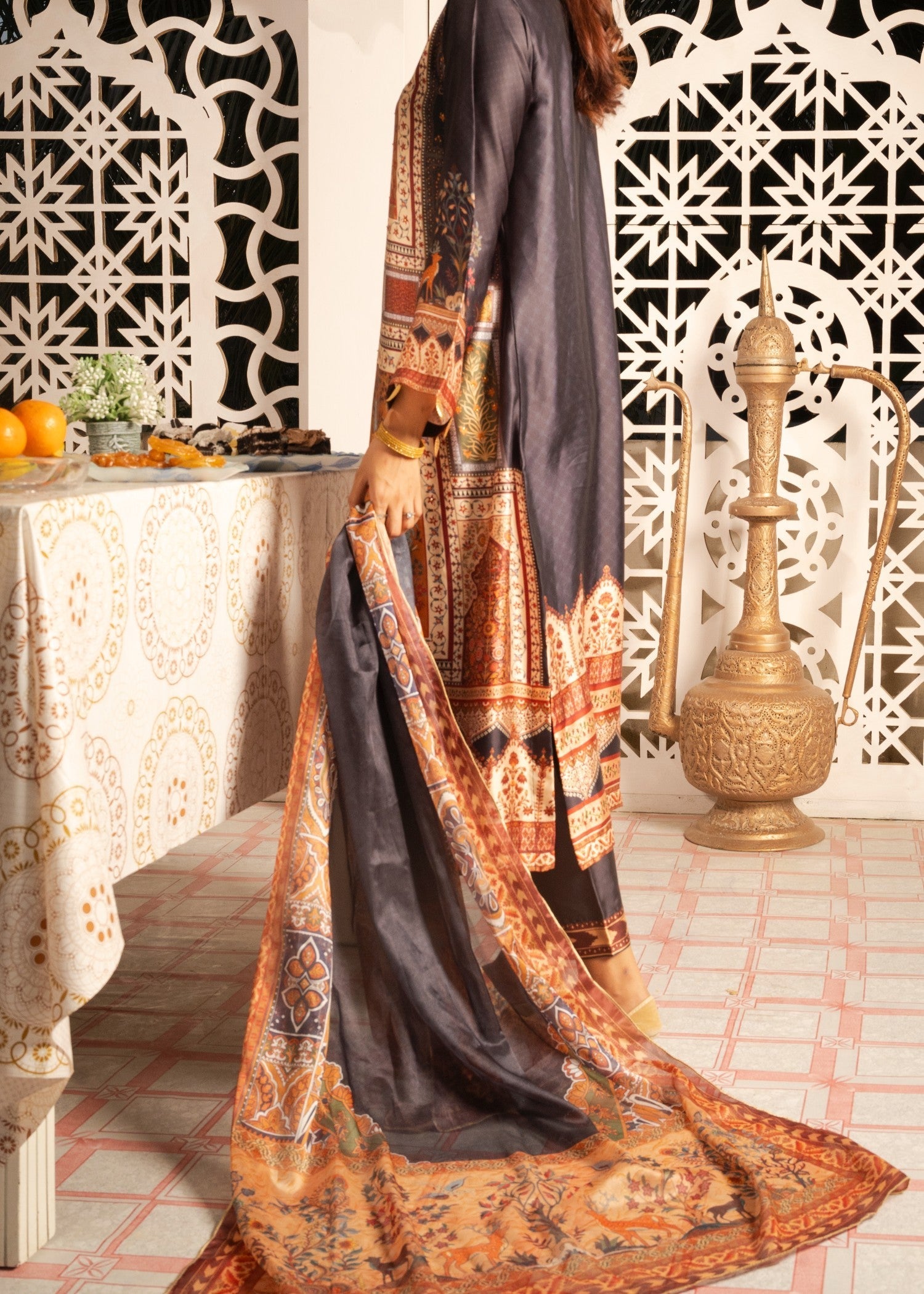 Tehreer Printed Silk | | 001 Women 3pcs