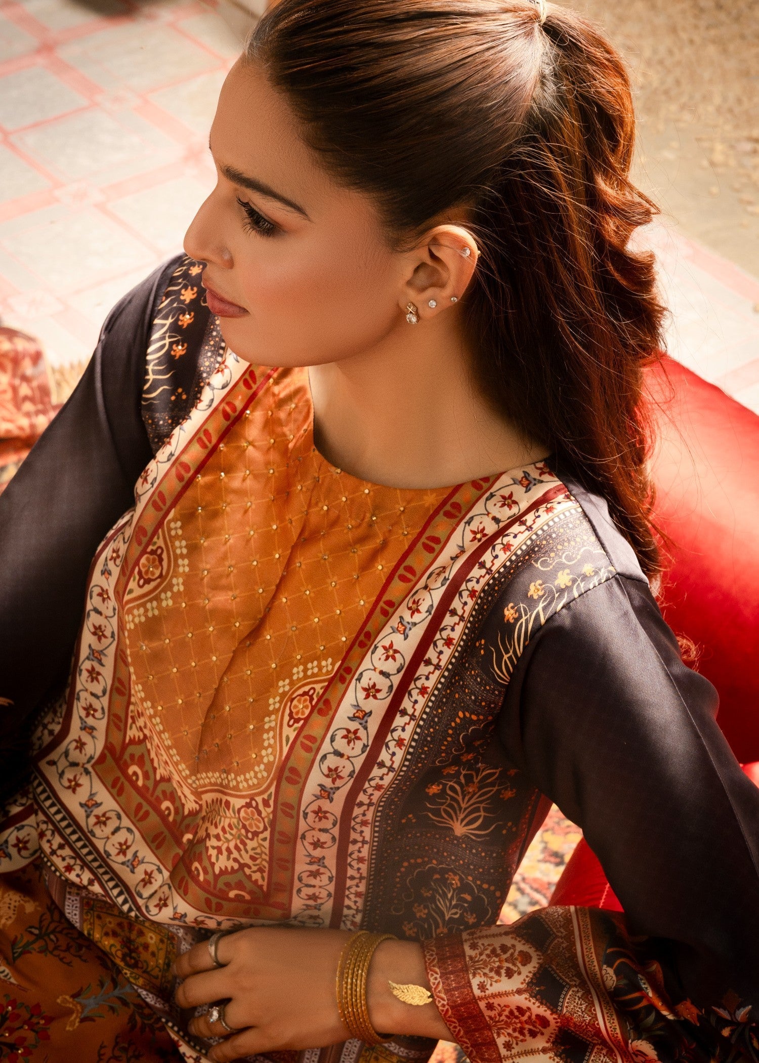 Tehreer Printed Silk | | 001 Women 3pcs