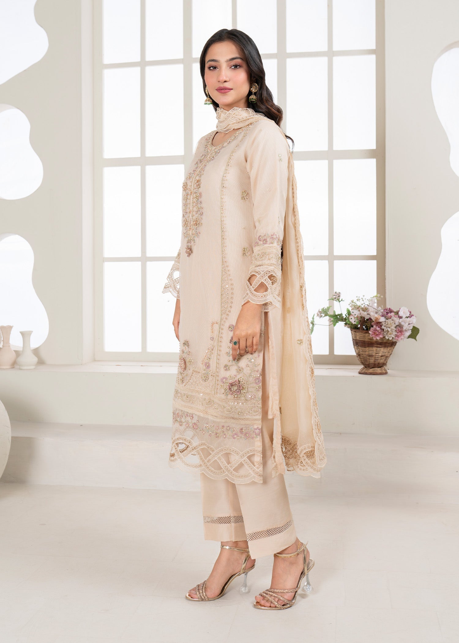 Bin Tayyab (BT006110 CRM2) Women 3pcs