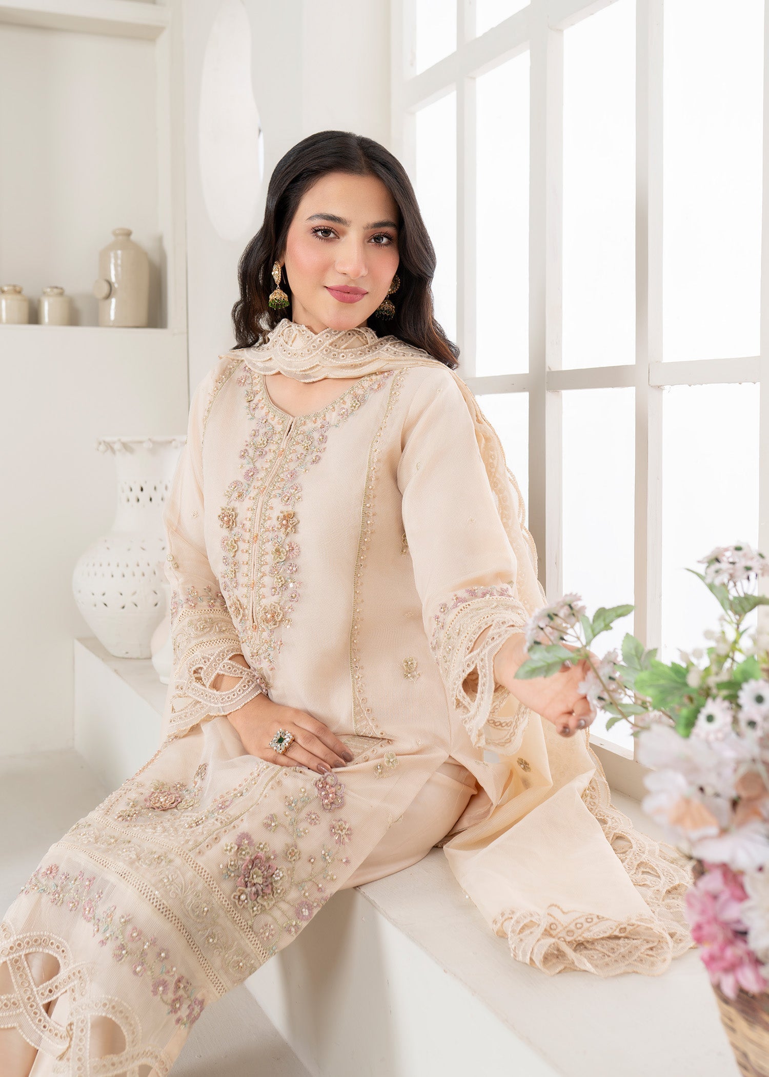 Bin Tayyab (BT006110 CRM2) Women 3pcs