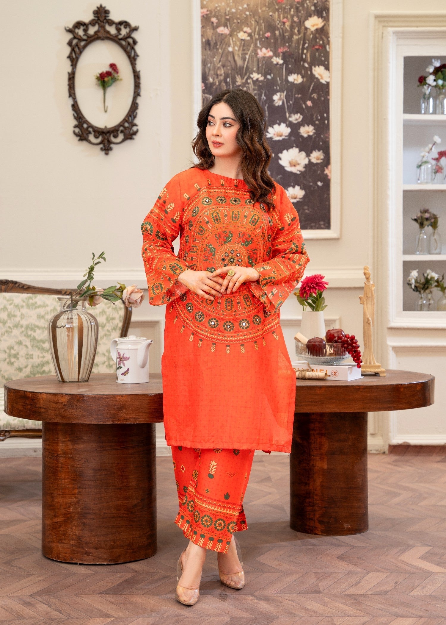 Zeenat & Zoha SINDHI MANDALA (Bright orange edition) Women 2pcs