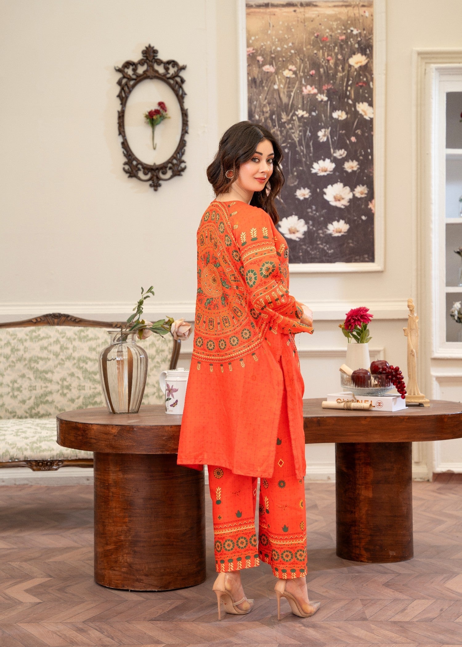 Zeenat & Zoha SINDHI MANDALA (Bright orange edition) Women 2pcs